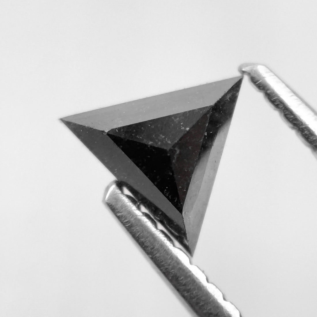 0.60 Ct Triangle Rose Cut Black Natural Salt and Pepper Diamond