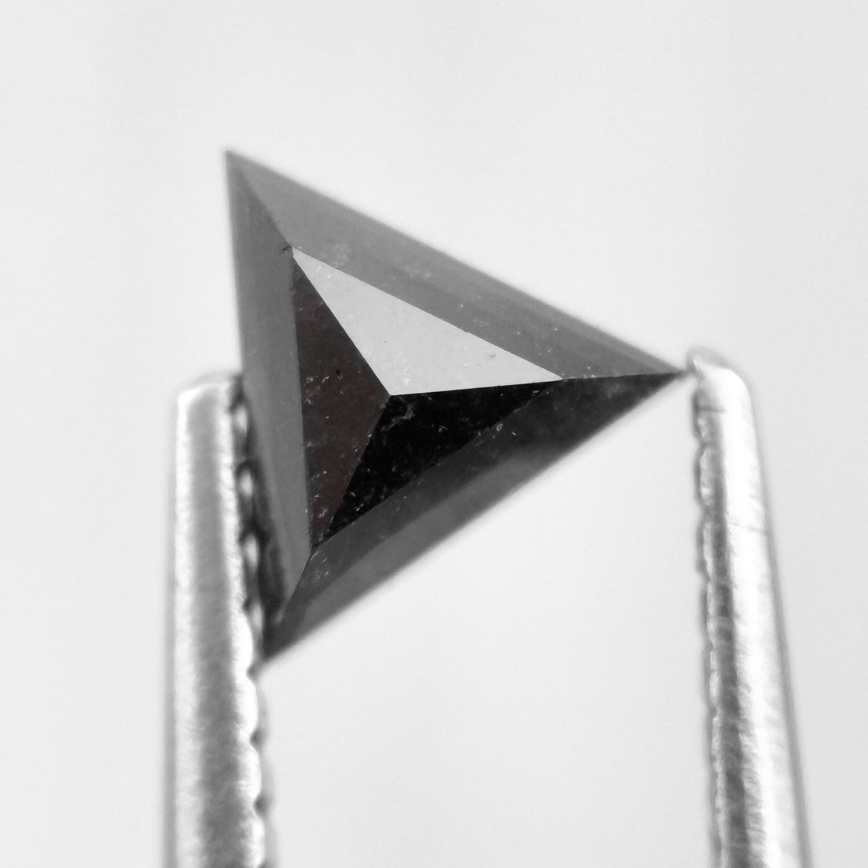0.60 Ct Triangle Rose Cut Black Natural Salt and Pepper Diamond