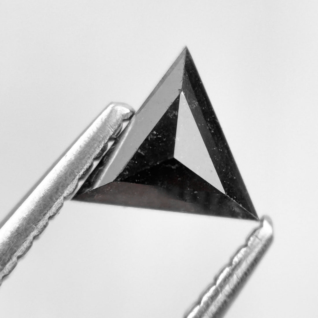 0.60 Ct Triangle Rose Cut Black Natural Salt and Pepper Diamond