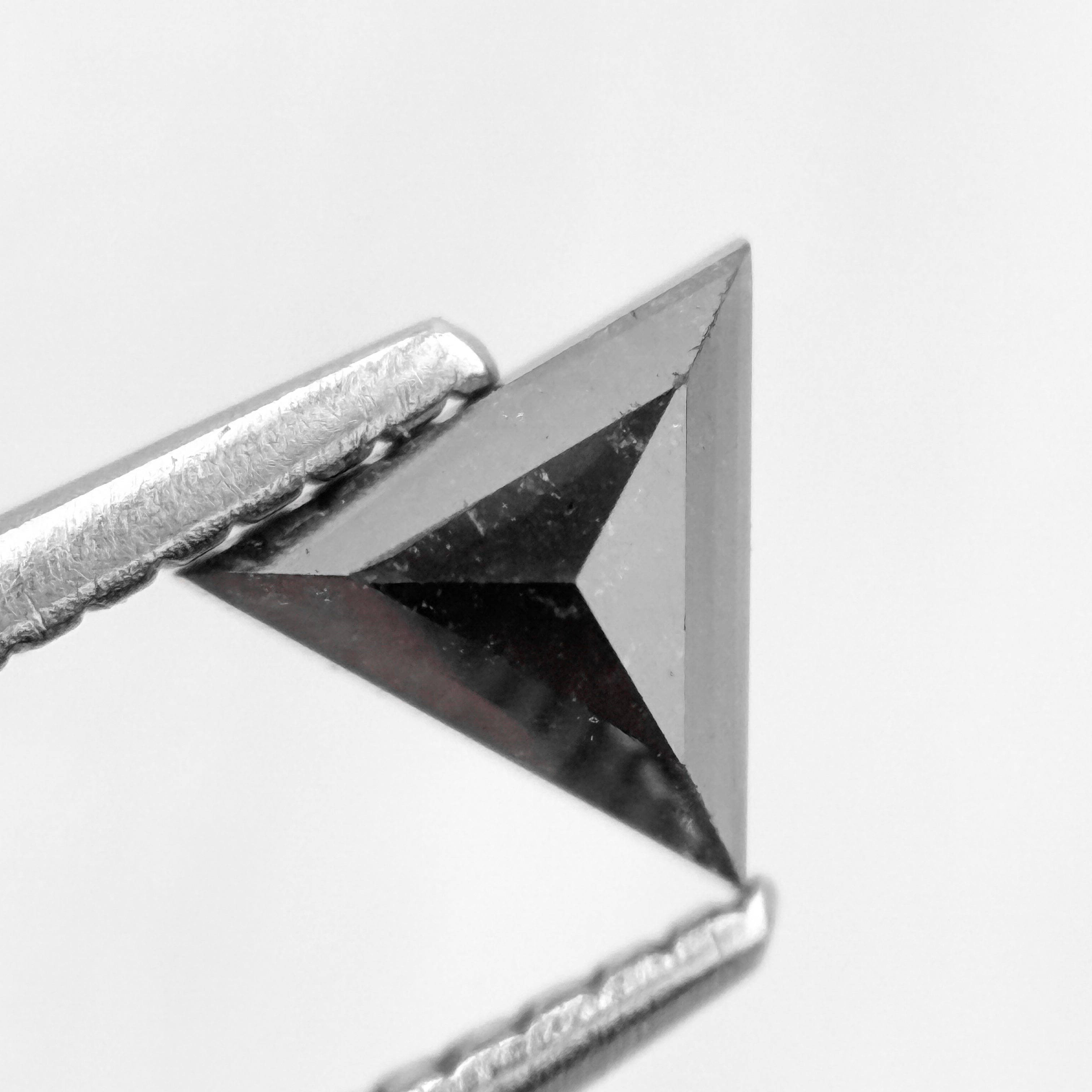 0.60 Ct Triangle Rose Cut Black Natural Salt and Pepper Diamond