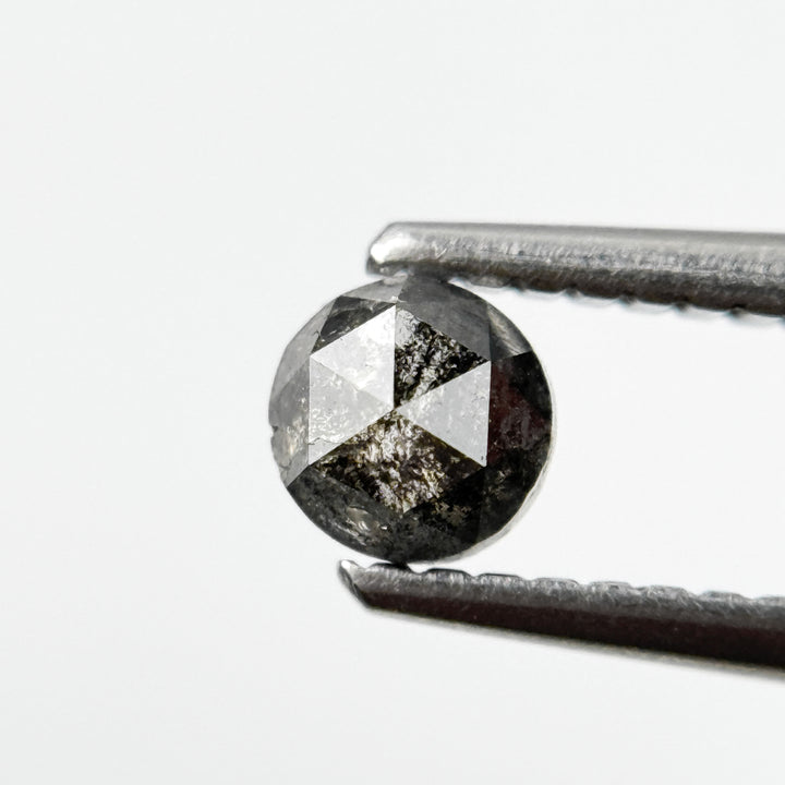 0.32 Ct Round Rose Cut Grey Natural Salt and Pepper Diamond