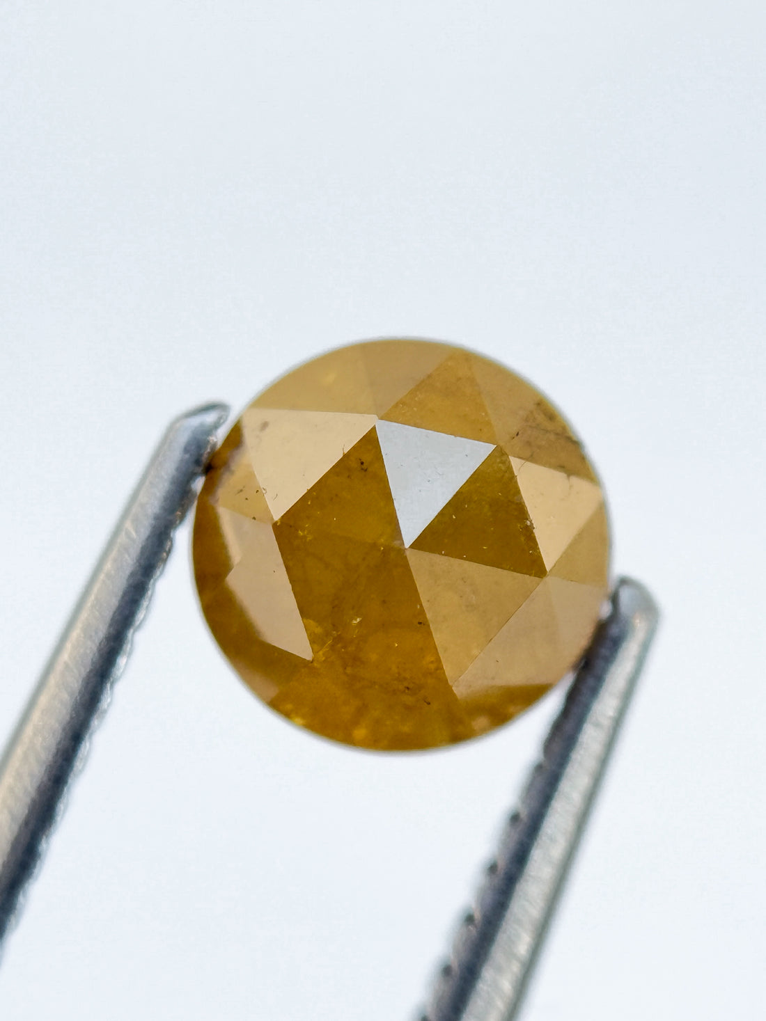 1.30 Ct Round Rose Cut Yellow Natural Salt and Pepper Diamond
