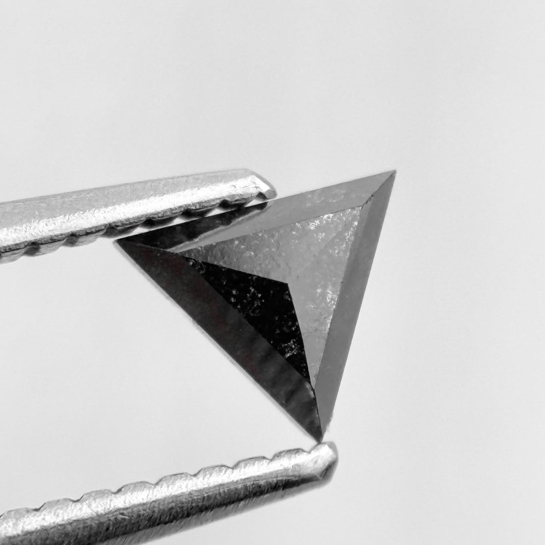 0.42 Ct Triangle Rose Cut Black Natural Salt and Pepper Diamond