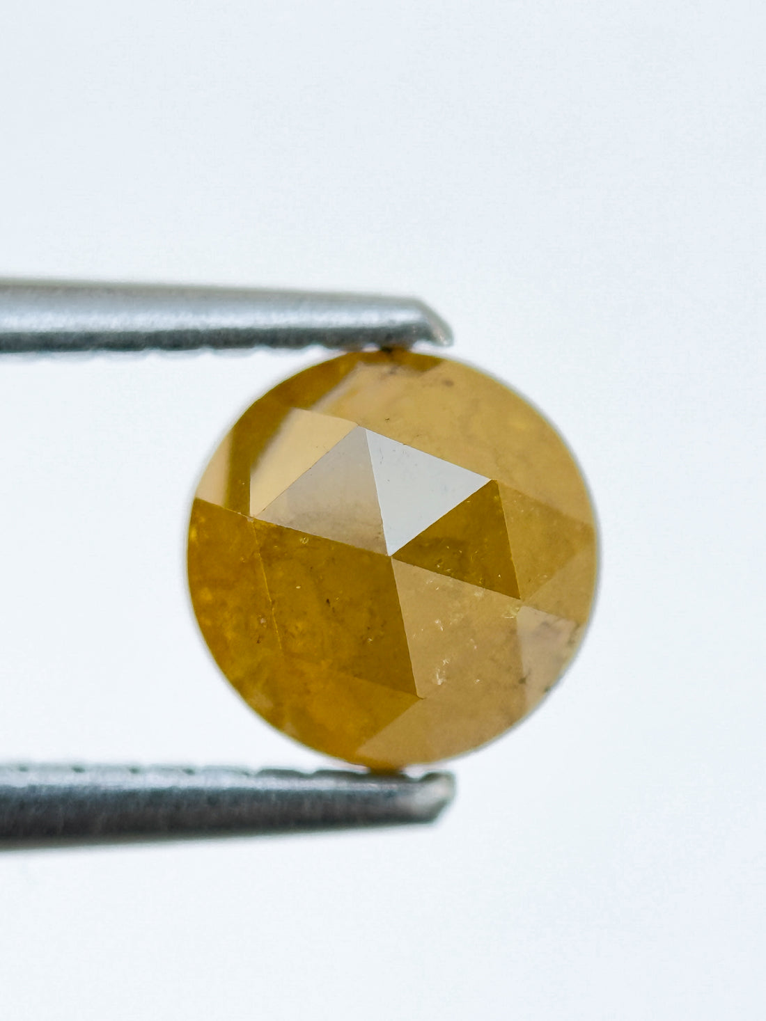 1.30 Ct Round Rose Cut Yellow Natural Salt and Pepper Diamond