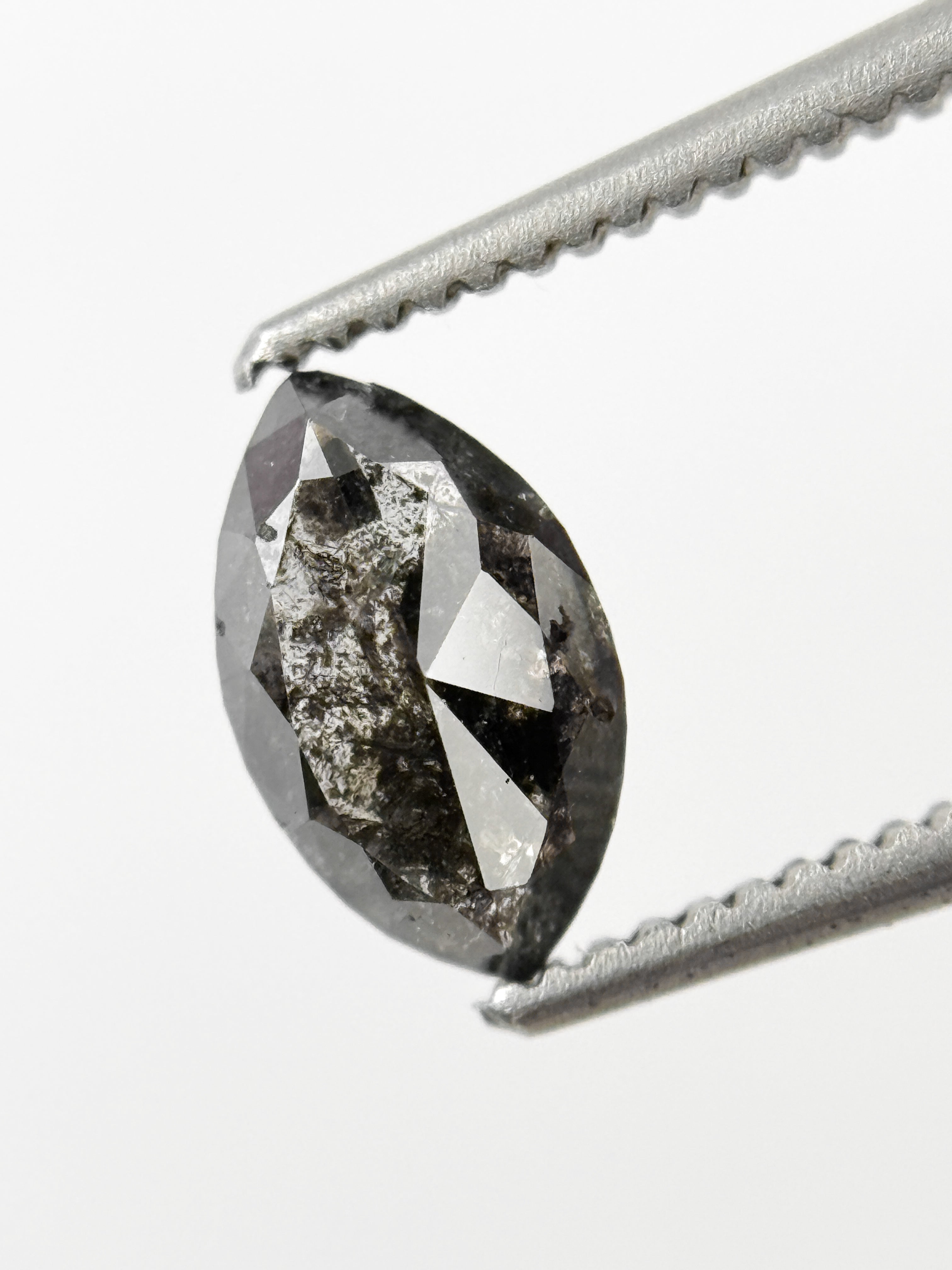 0.72 Ct Marquise Rose Cut Grey Natural Minimalist Diamond