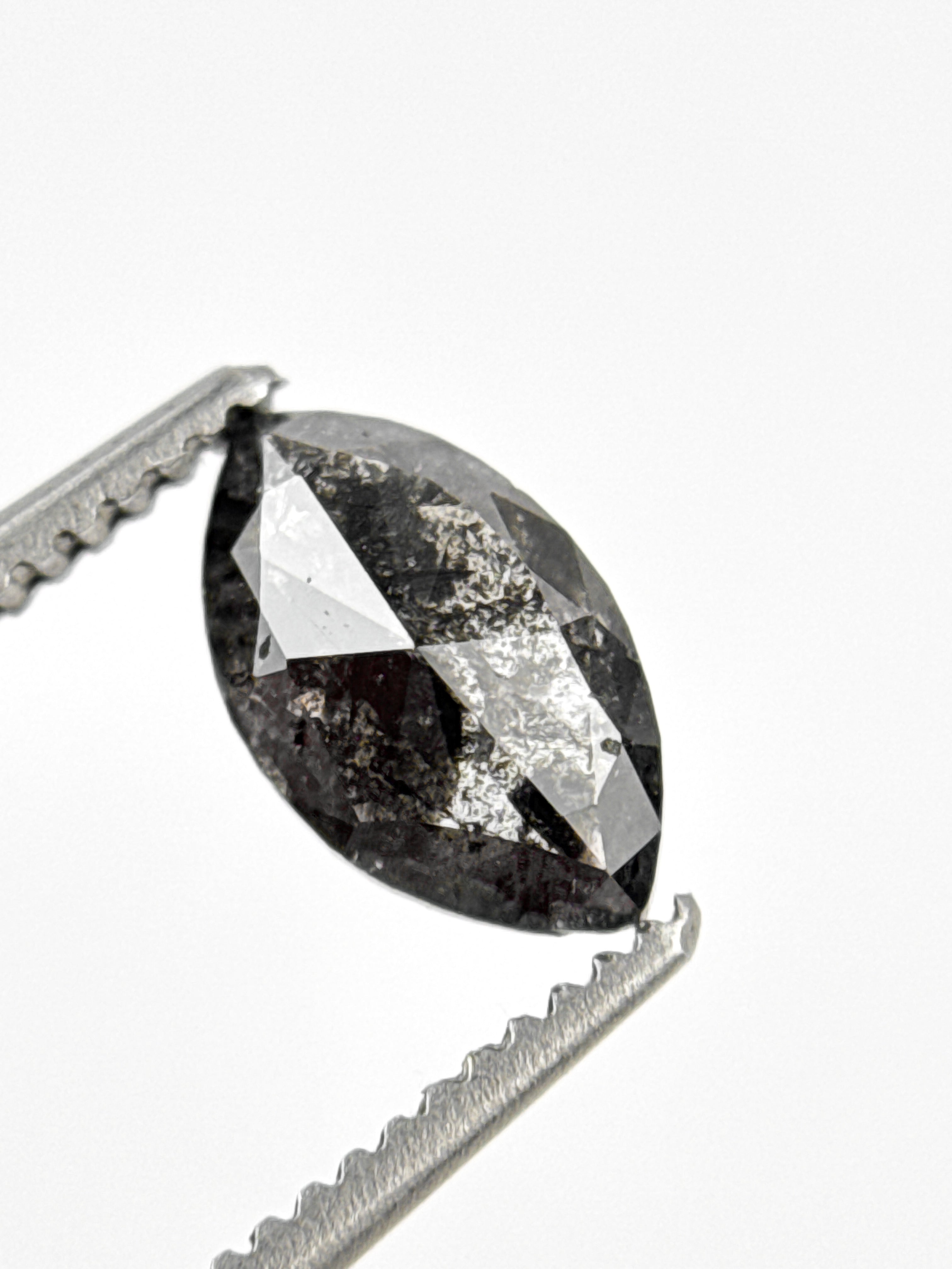0.72 Ct Marquise Rose Cut Grey Natural Minimalist Diamond