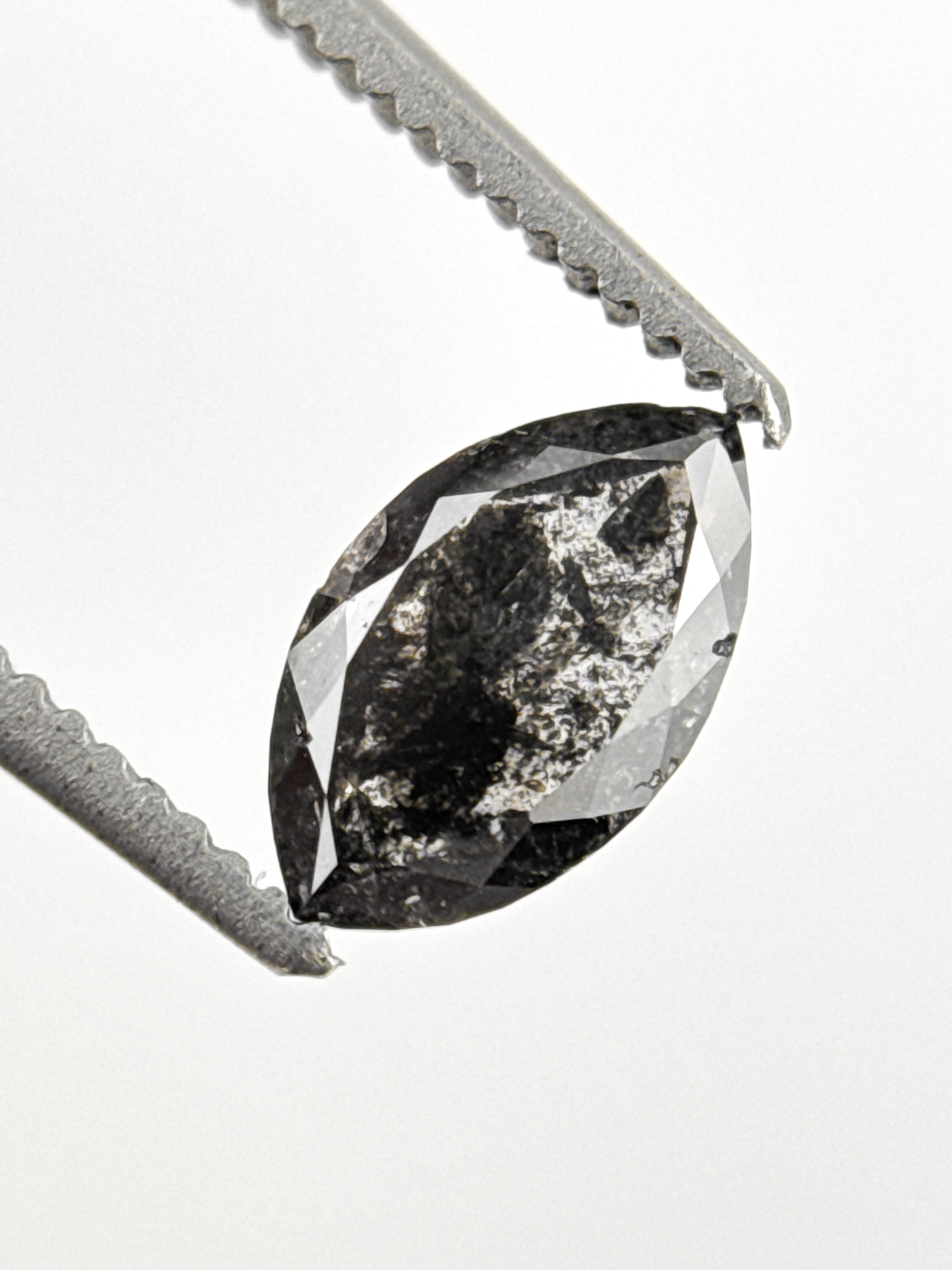 0.72 Ct Marquise Rose Cut Grey Natural Minimalist Diamond