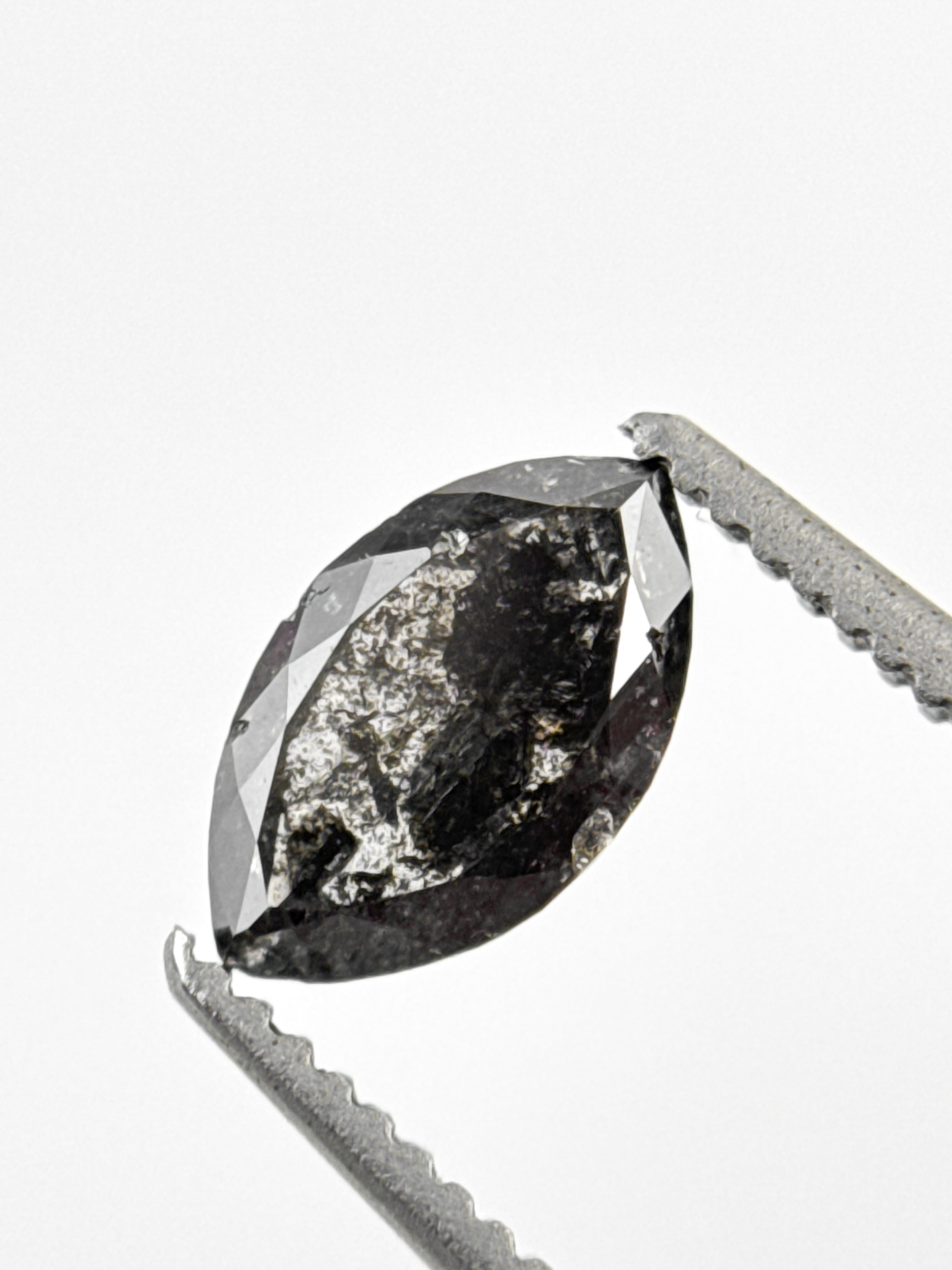 0.72 Ct Marquise Rose Cut Grey Natural Minimalist Diamond