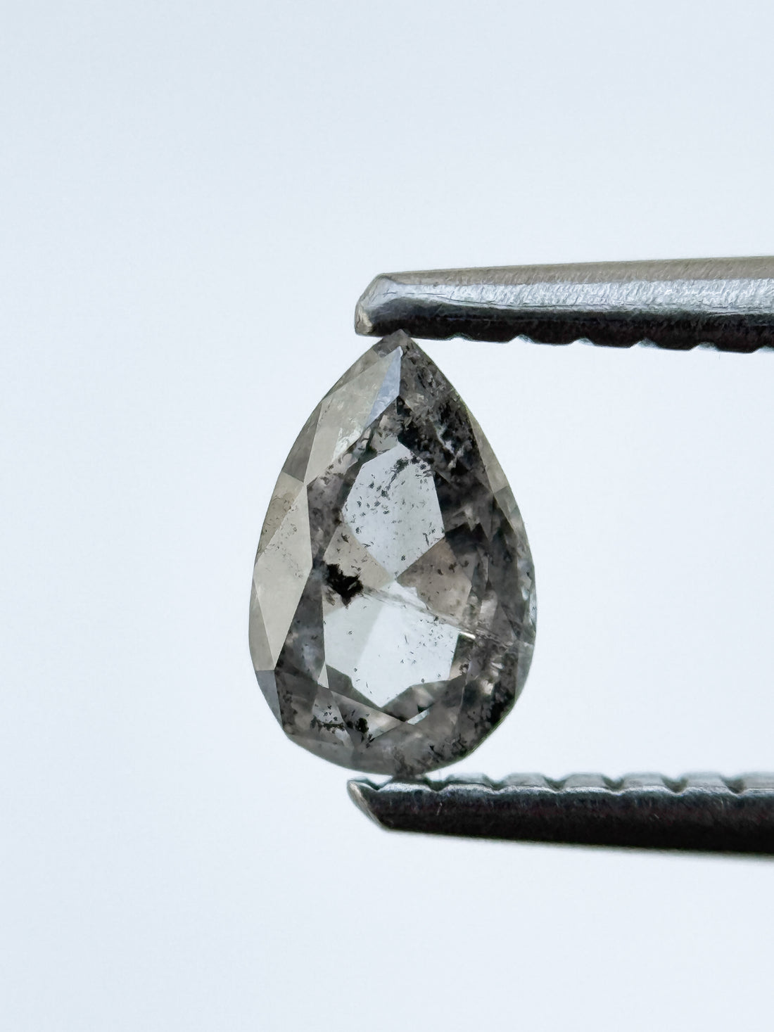 0.43 Ct Pear Rose Cut Grey Natural Fancy Diamond