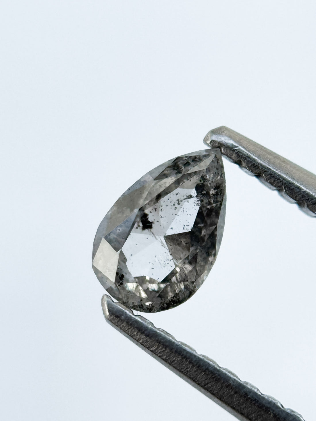 0.43 Ct Pear Rose Cut Grey Natural Fancy Diamond