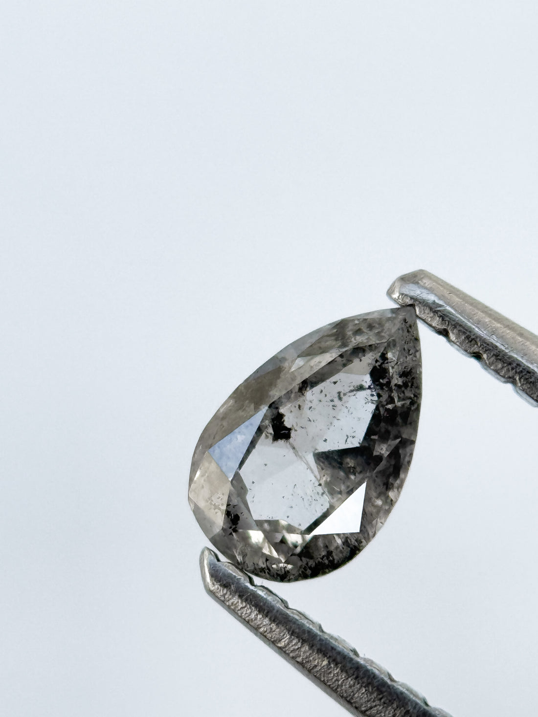 0.43 Ct Pear Rose Cut Grey Natural Fancy Diamond
