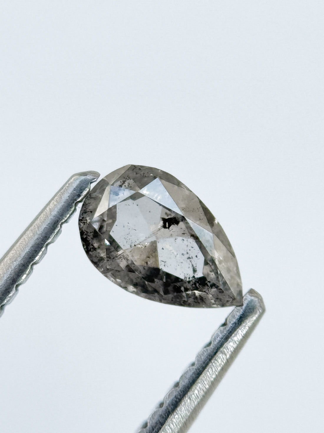 0.43 Ct Pear Rose Cut Grey Natural Fancy Diamond