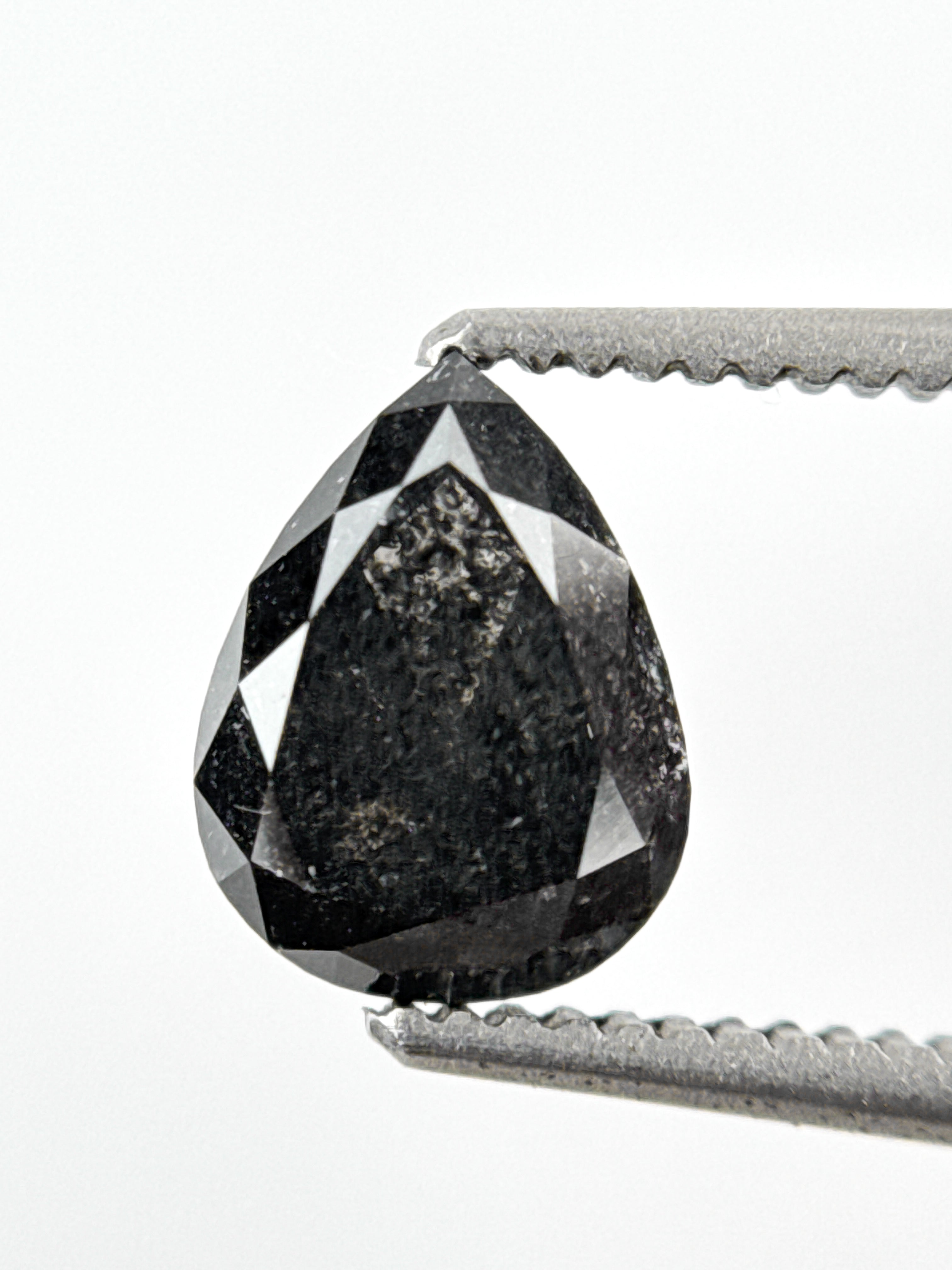 1.10 Ct Pear Rose Cut Grey Natural Minimalist Diamond