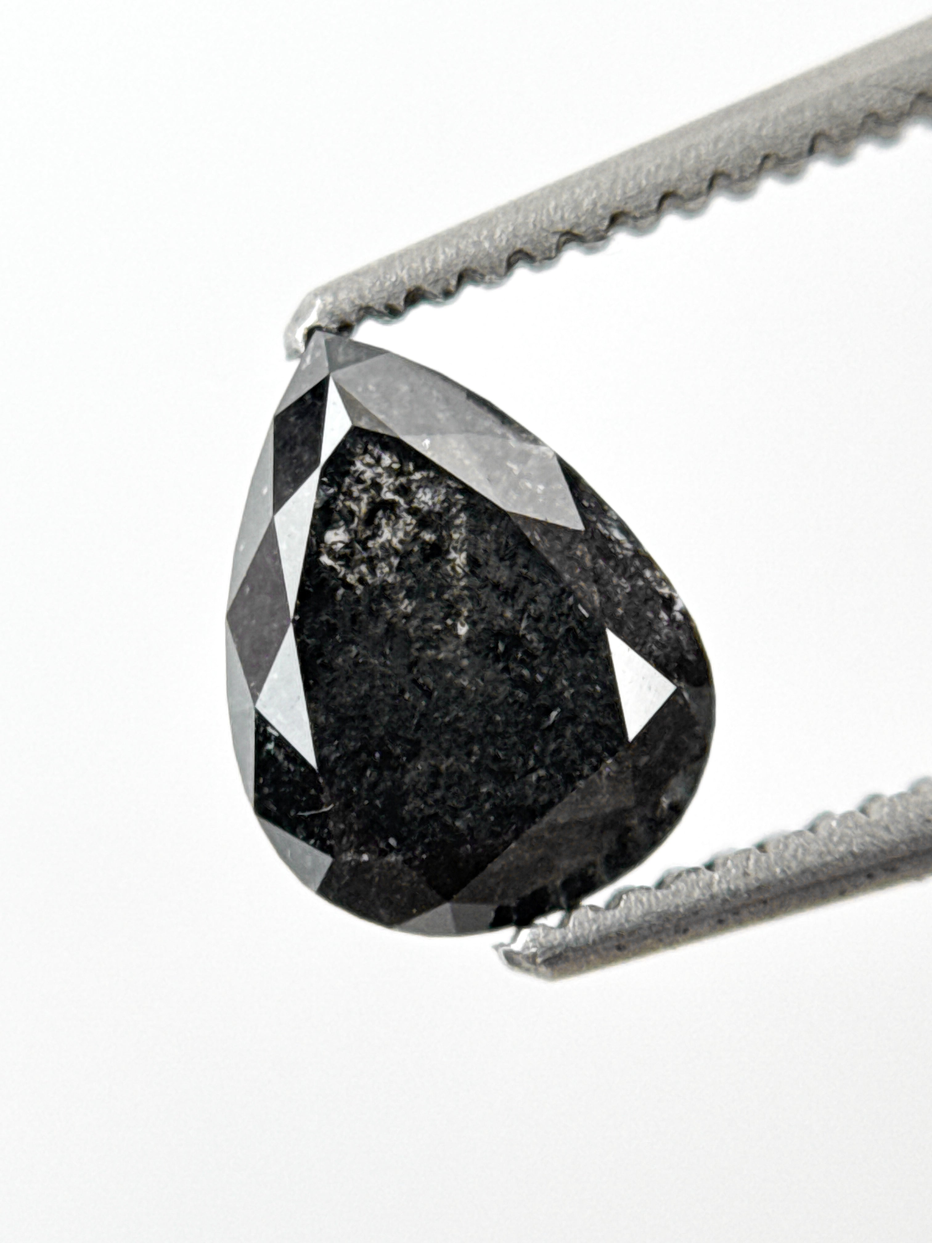 1.10 Ct Pear Rose Cut Grey Natural Minimalist Diamond