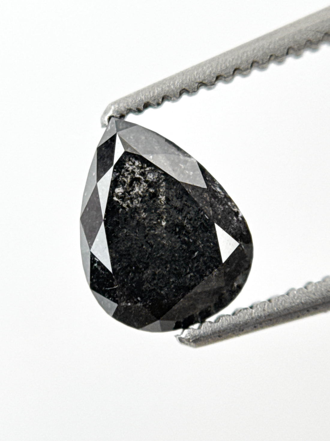 1.10 Ct Pear Rose Cut Grey Natural Minimalist Diamond
