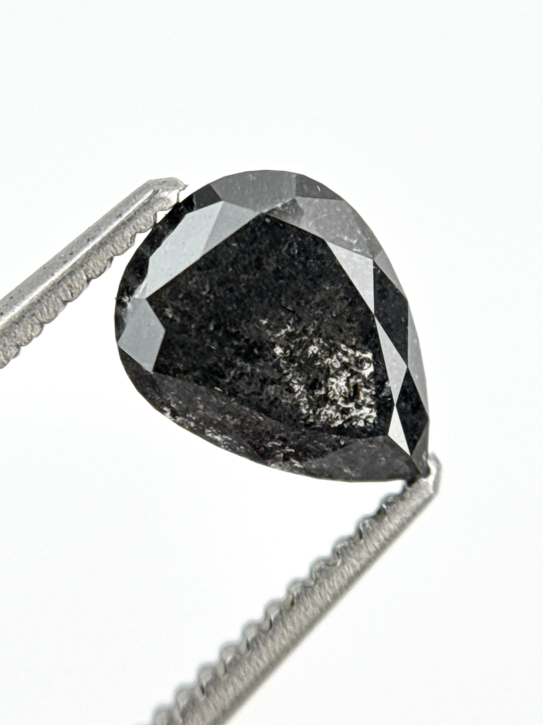 1.10 Ct Pear Rose Cut Grey Natural Minimalist Diamond
