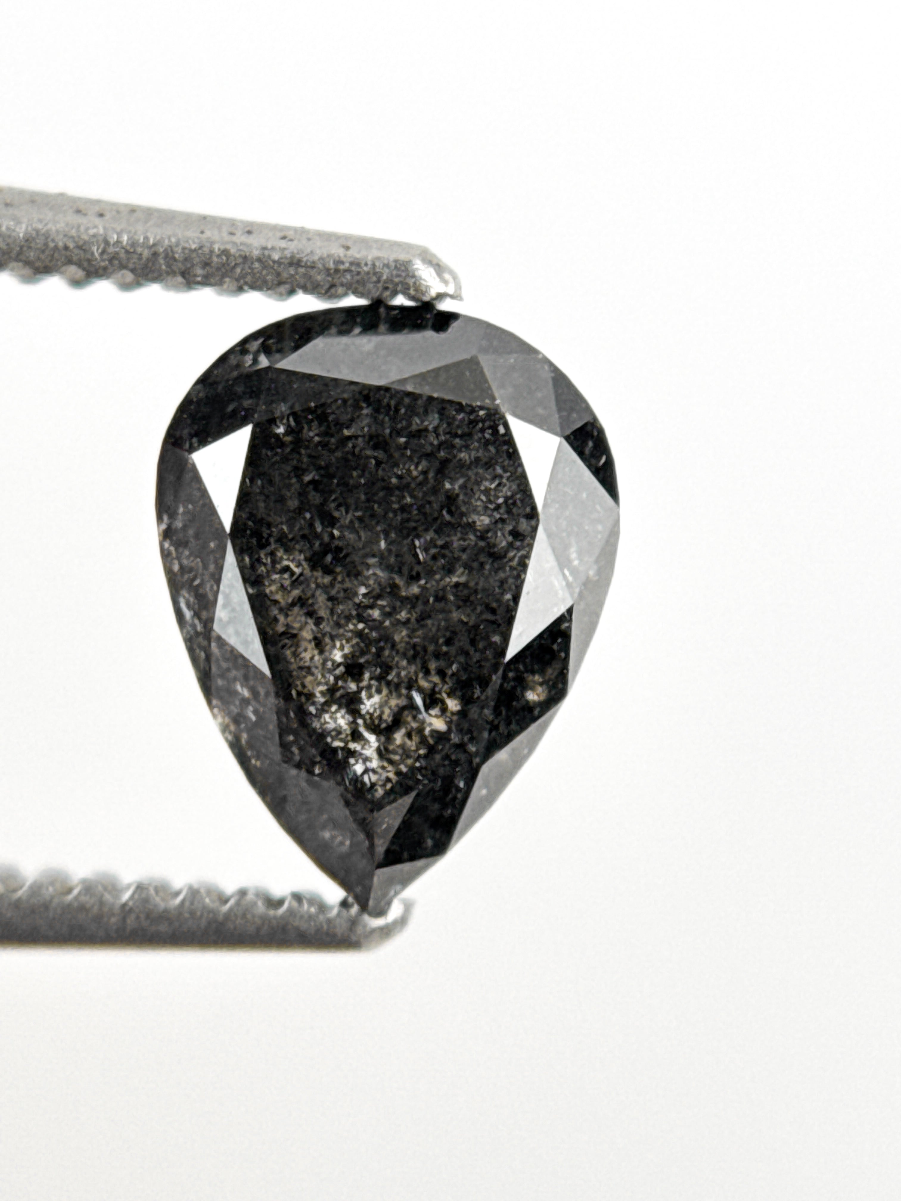1.10 Ct Pear Rose Cut Grey Natural Minimalist Diamond