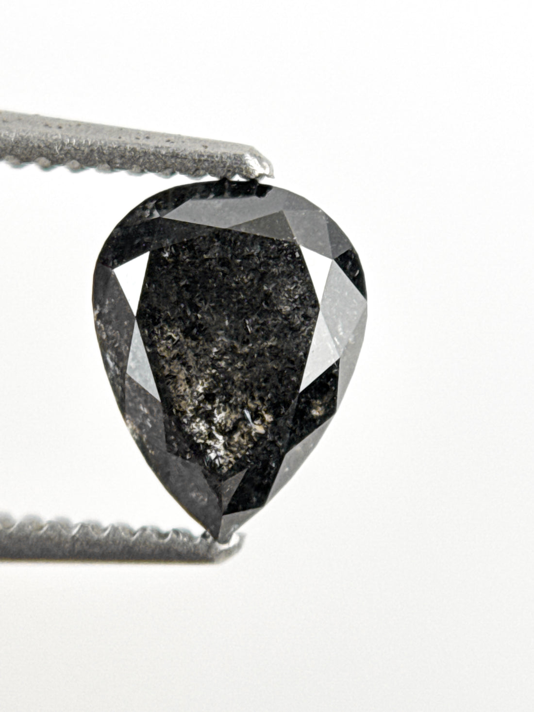 1.10 Ct Pear Rose Cut Grey Natural Minimalist Diamond