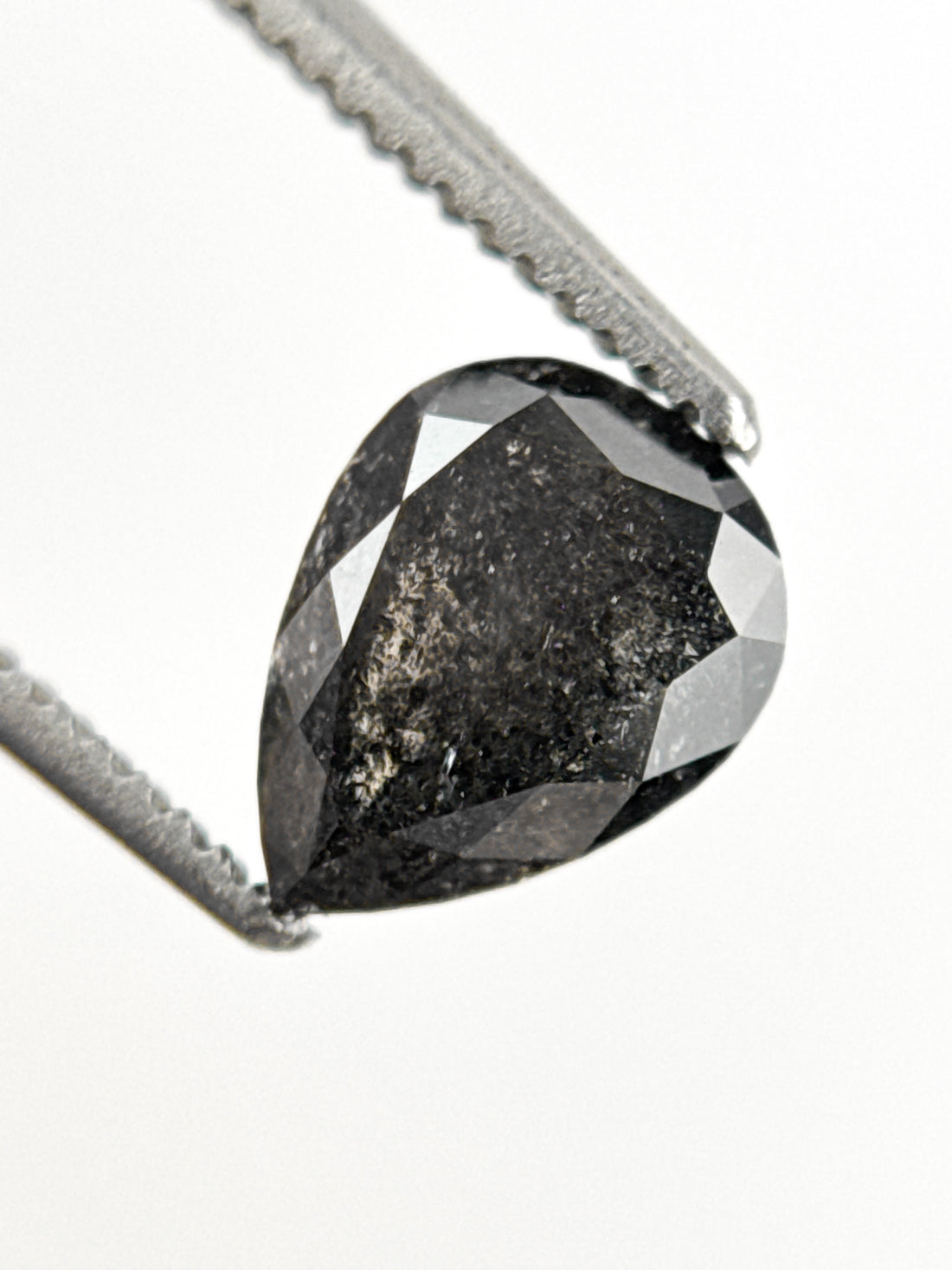 1.10 Ct Pear Rose Cut Grey Natural Minimalist Diamond