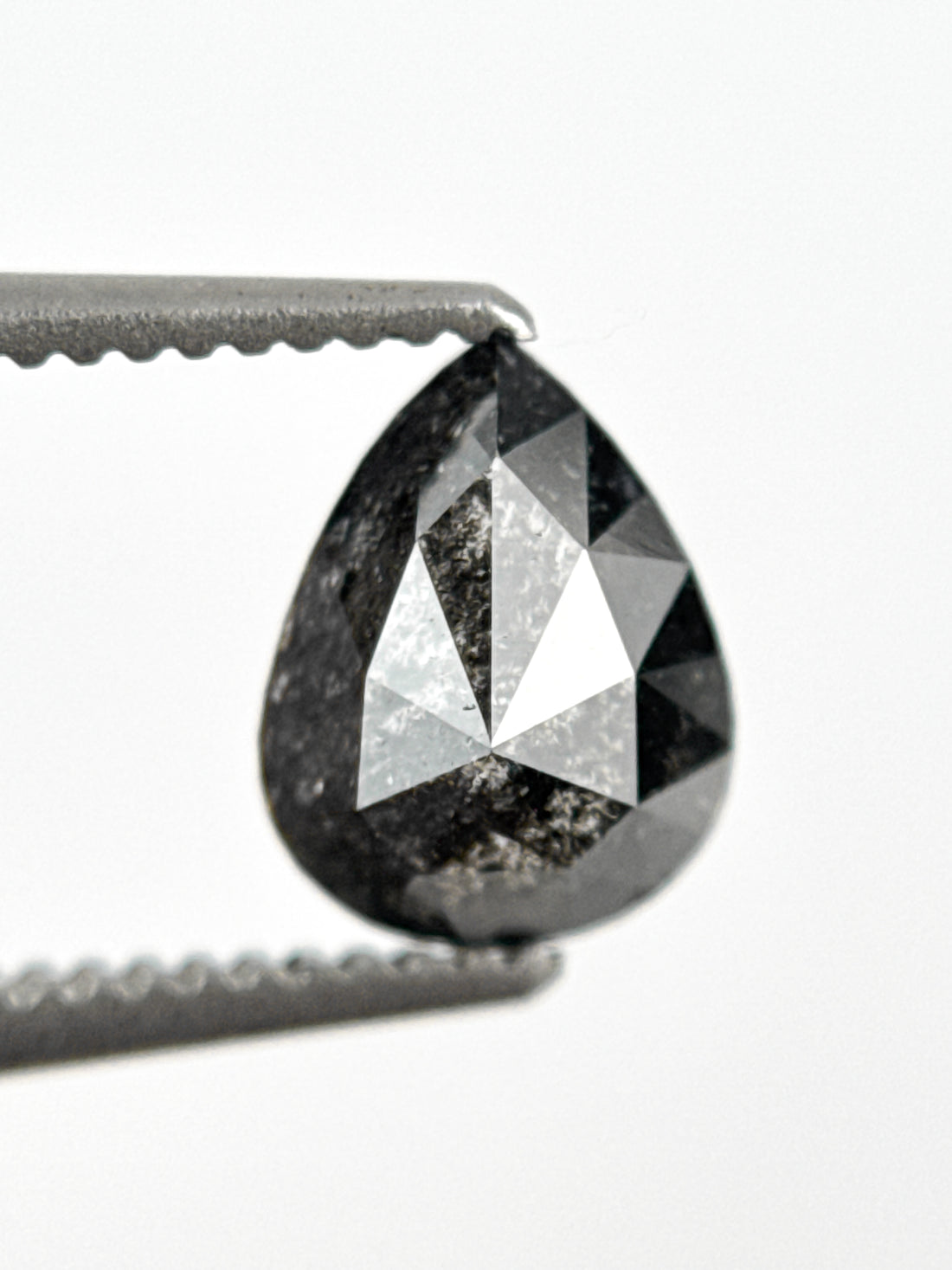 1.10 Ct Pear Rose Cut Grey Natural Minimalist Diamond
