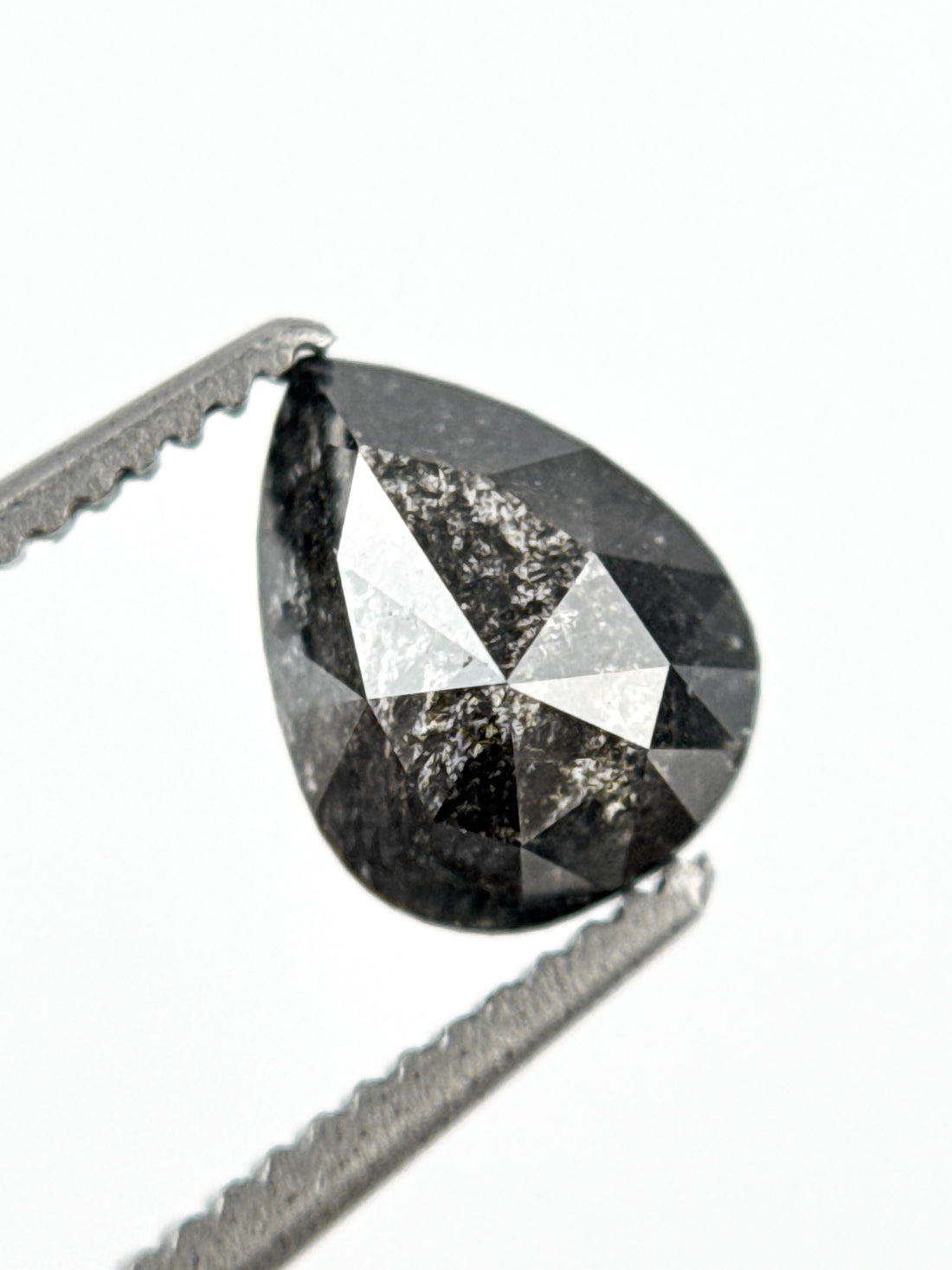 1.10 Ct Pear Rose Cut Grey Natural Minimalist Diamond