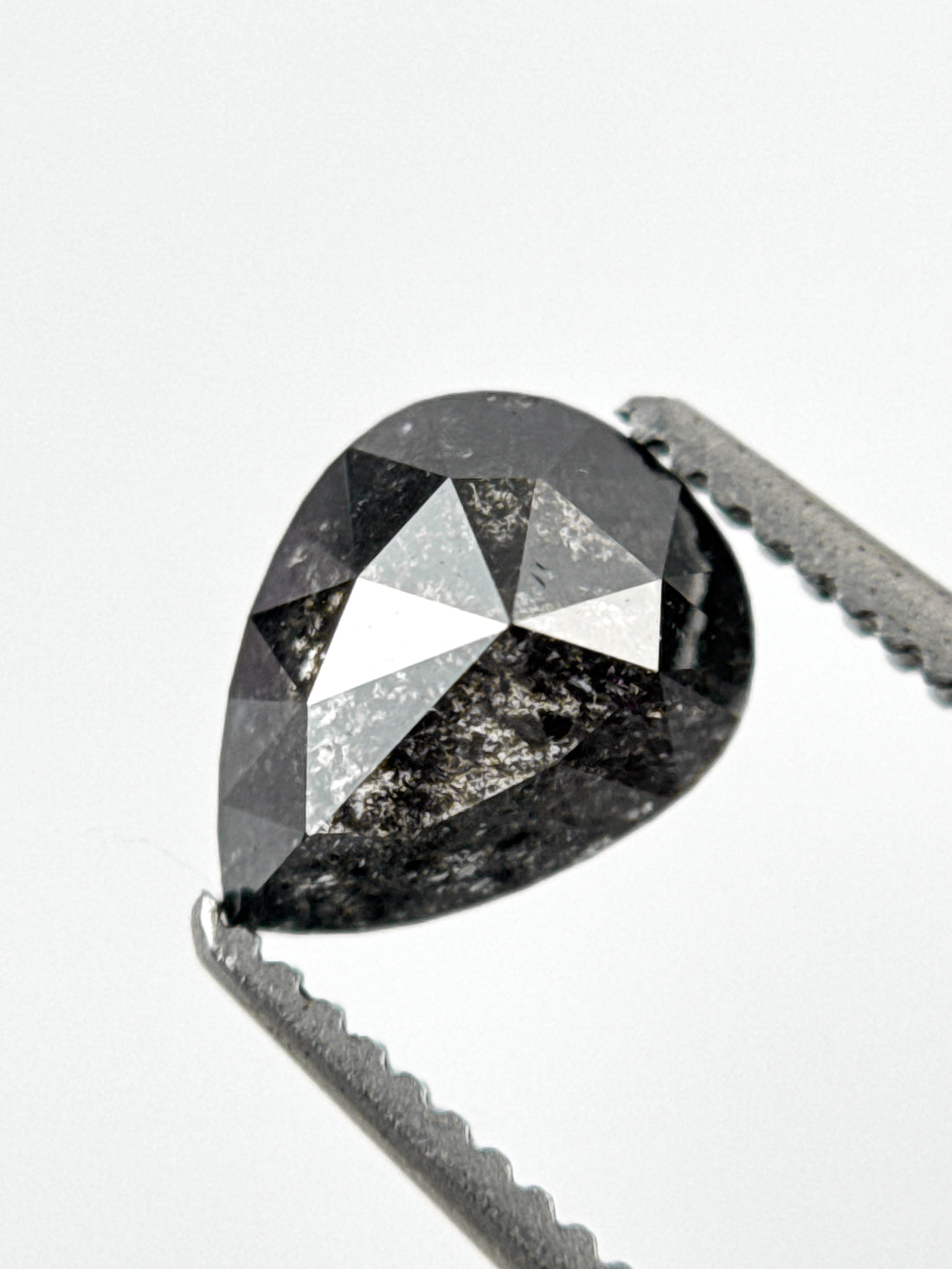 1.10 Ct Pear Rose Cut Grey Natural Minimalist Diamond