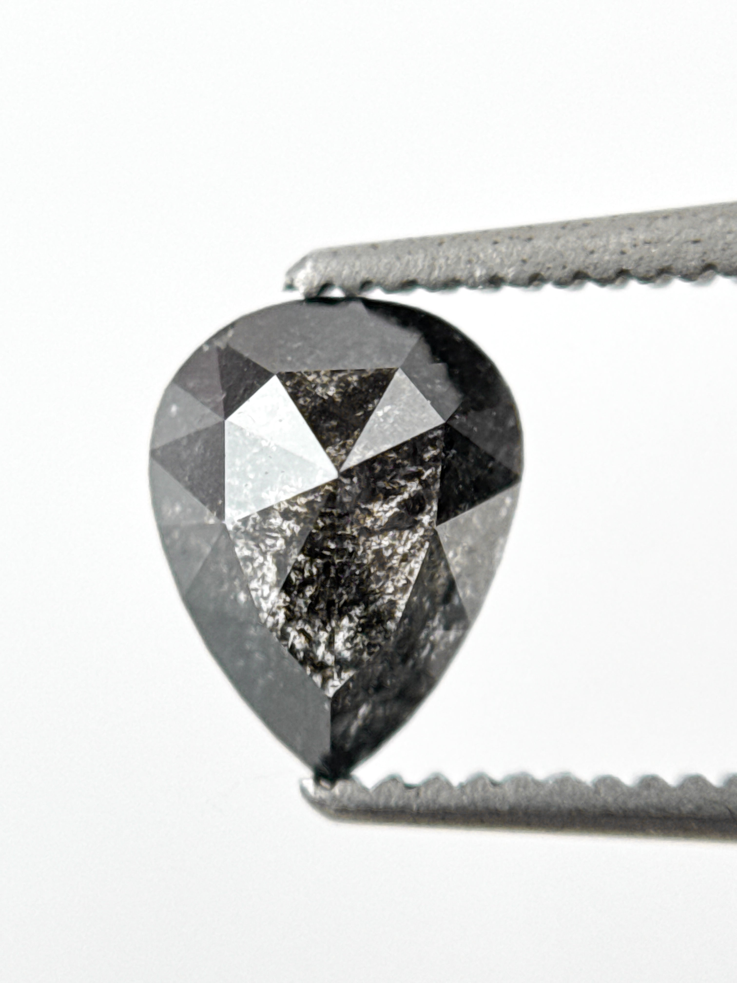 1.10 Ct Pear Rose Cut Grey Natural Minimalist Diamond