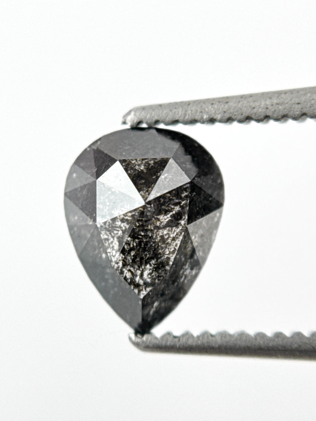 1.10 Ct Pear Rose Cut Grey Natural Minimalist Diamond