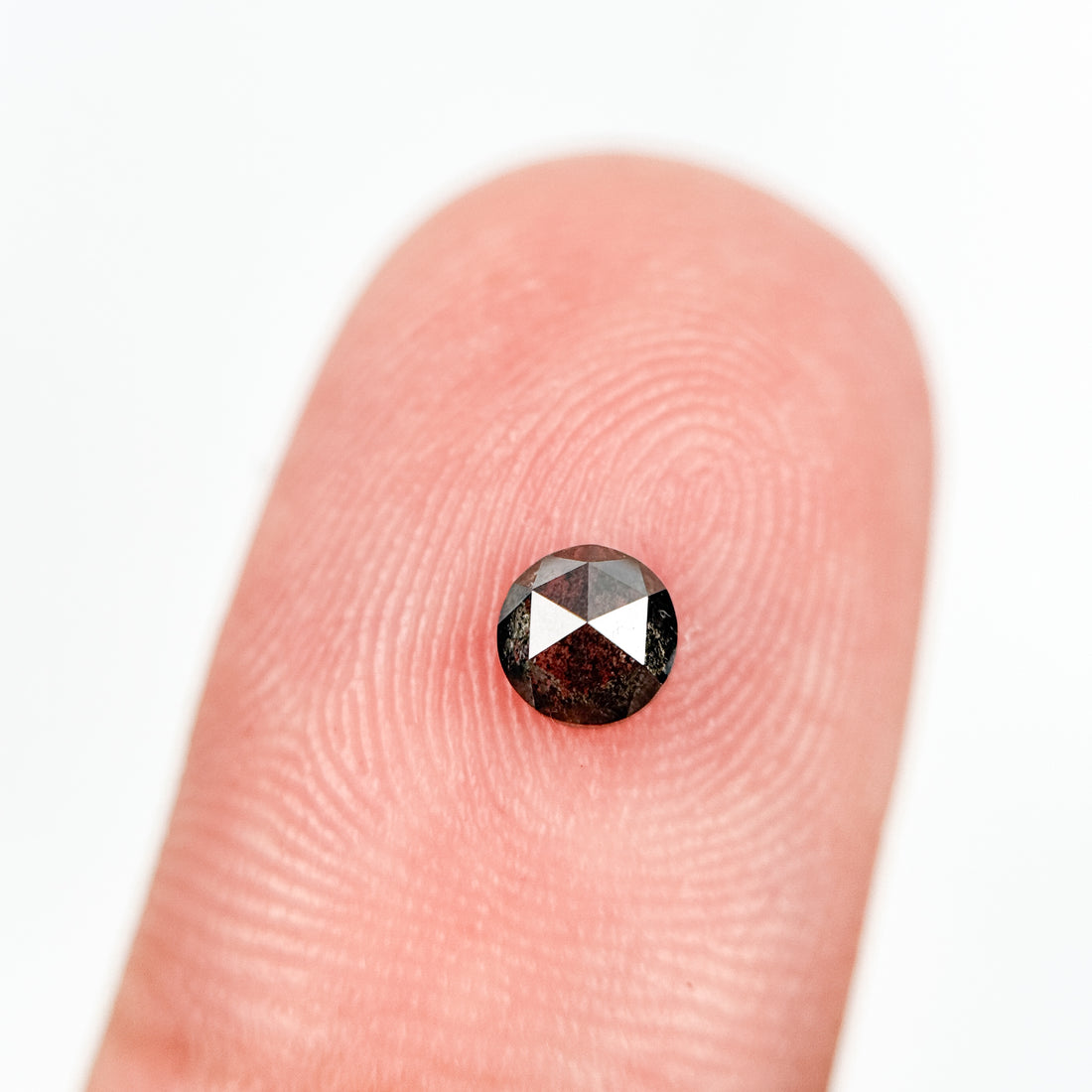 0.32 Ct Round Rose Cut Grey Natural Salt and Pepper Diamond