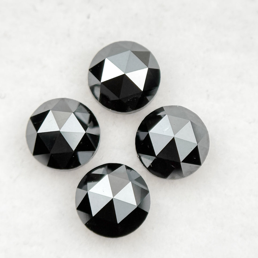 0.35 Ct Round Rose Cut Black Natural Minimal Diamond