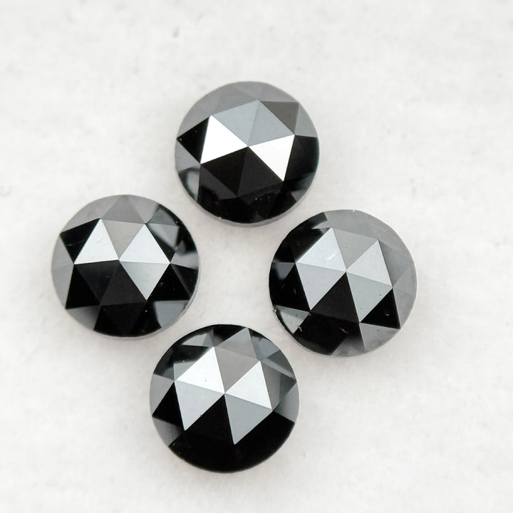 0.35 Ct Round Rose Cut Black Natural Minimal Diamond