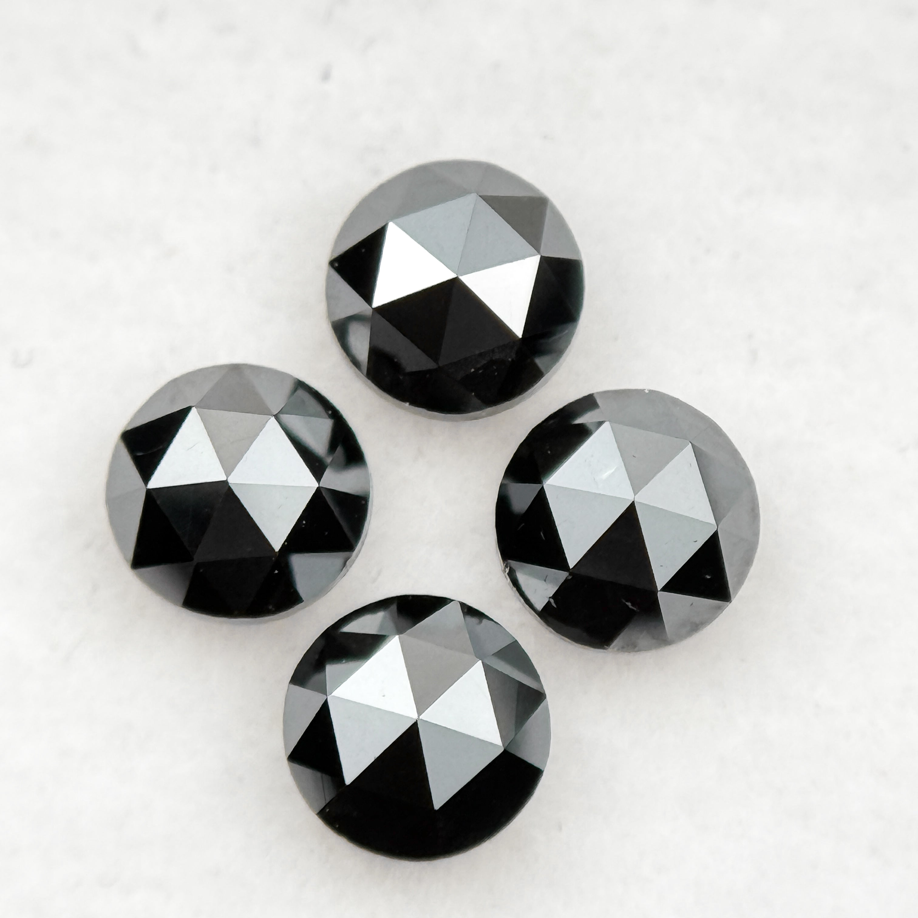 0.35 Ct Round Rose Cut Black Natural Minimal Diamond