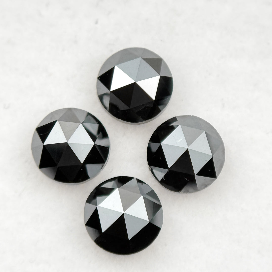0.35 Ct Round Rose Cut Black Natural Minimal Diamond