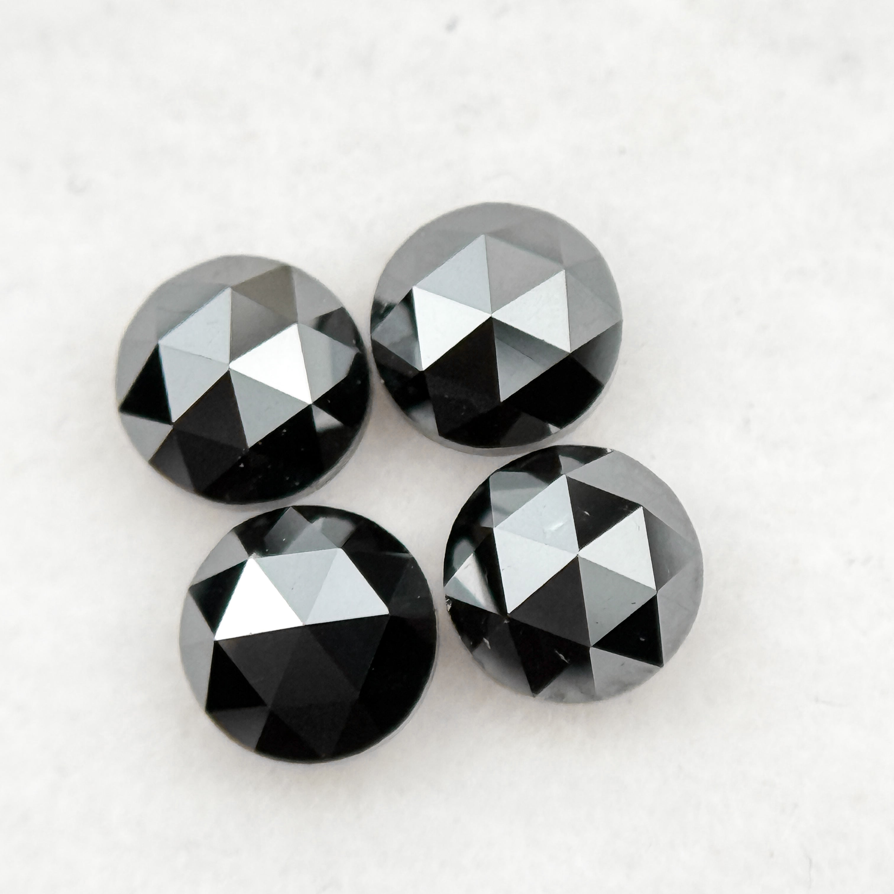 0.35 Ct Round Rose Cut Black Natural Minimal Diamond