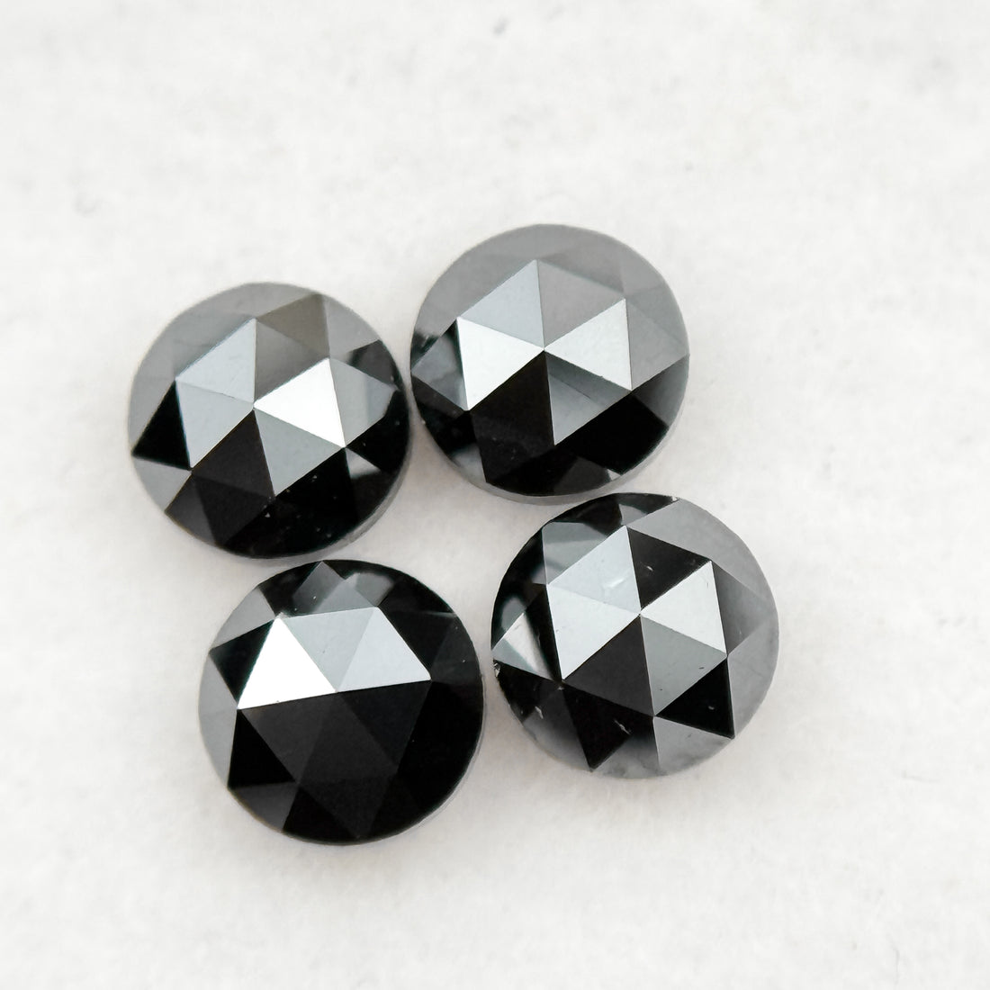 0.35 Ct Round Rose Cut Black Natural Minimal Diamond