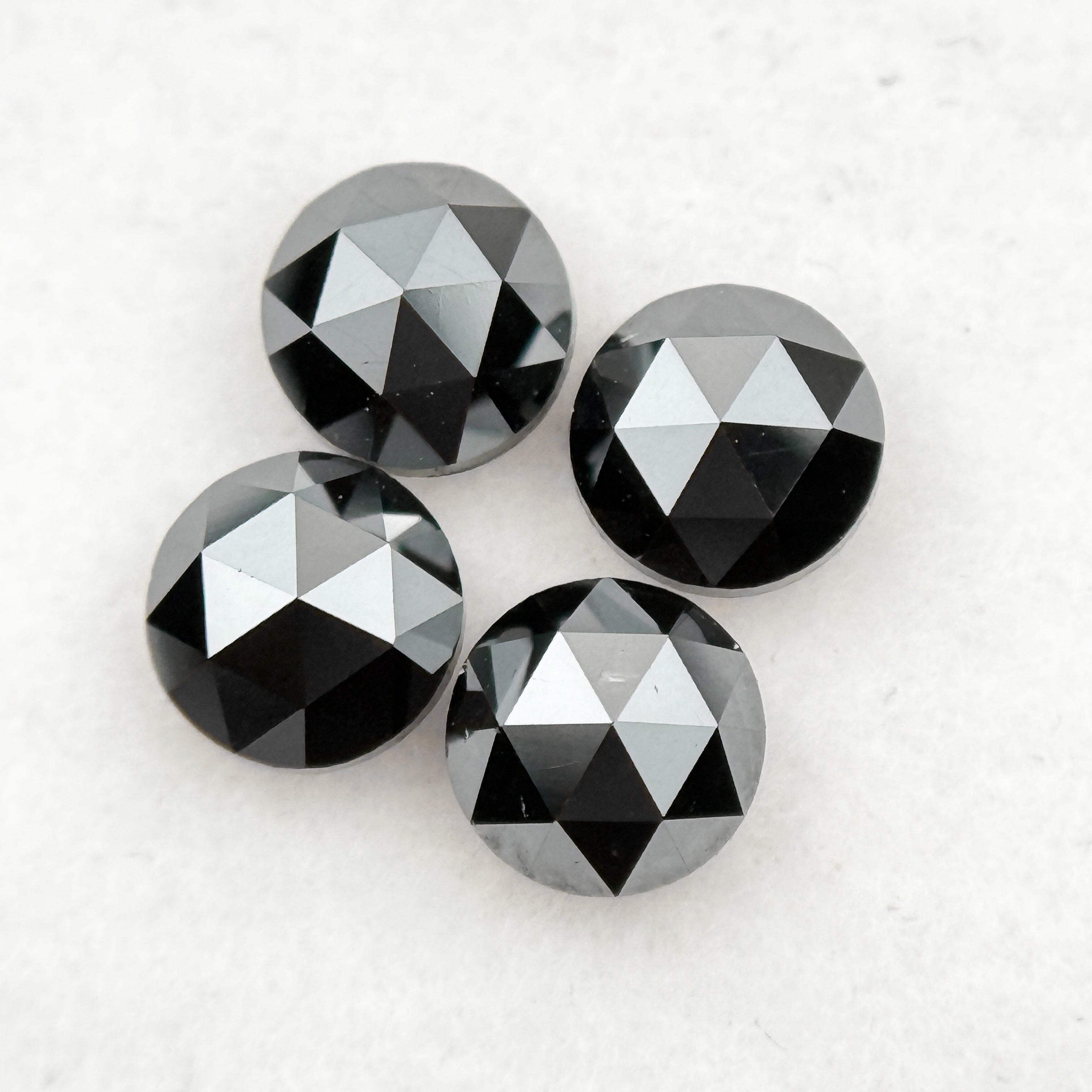 0.35 Ct Round Rose Cut Black Natural Minimal Diamond