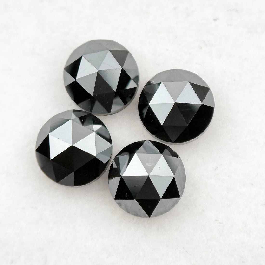 0.35 Ct Round Rose Cut Black Natural Minimal Diamond
