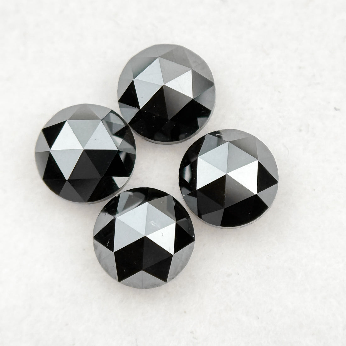 0.35 Ct Round Rose Cut Black Natural Minimal Diamond