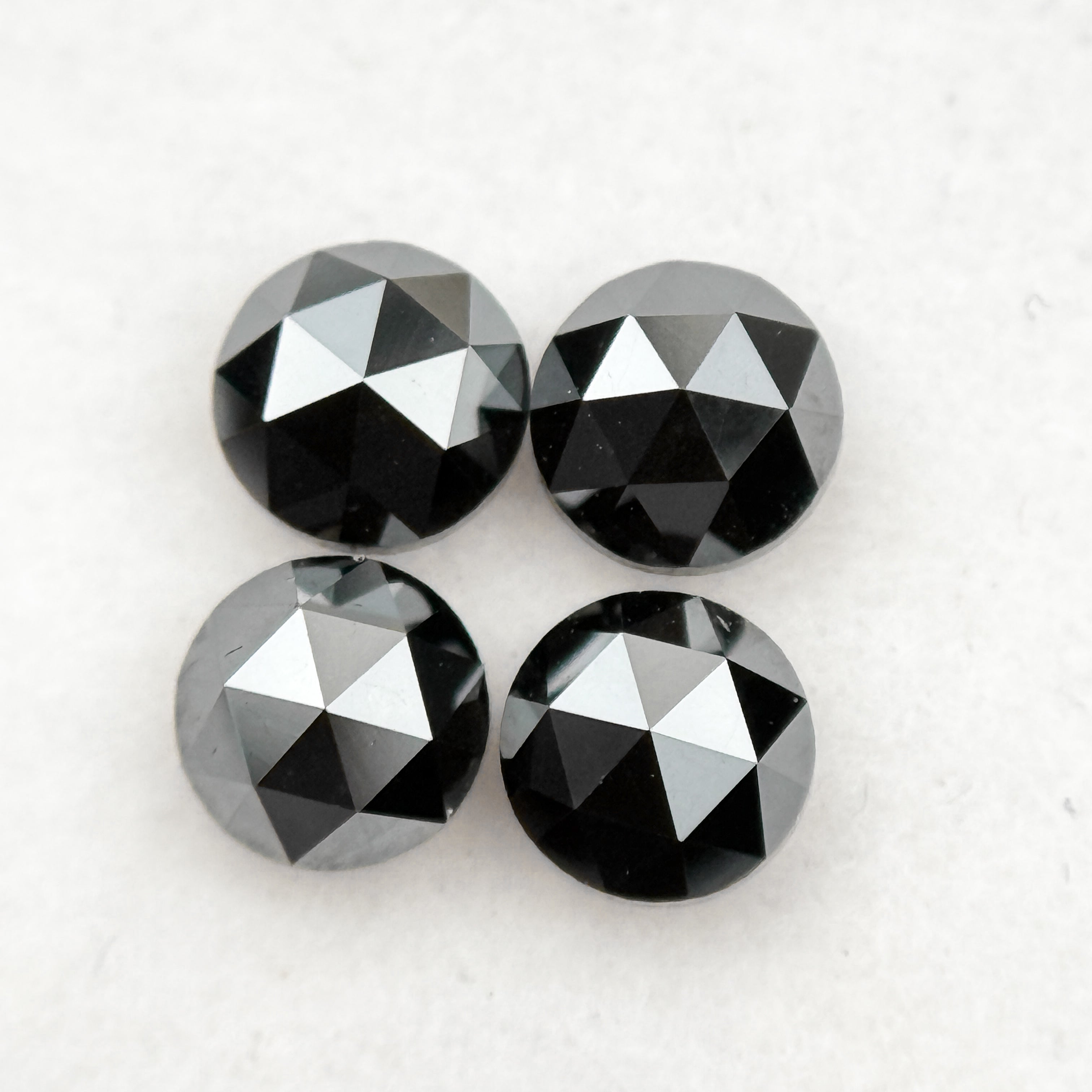0.35 Ct Round Rose Cut Black Natural Minimal Diamond