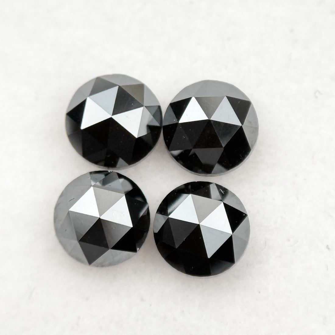0.35 Ct Round Rose Cut Black Natural Minimal Diamond