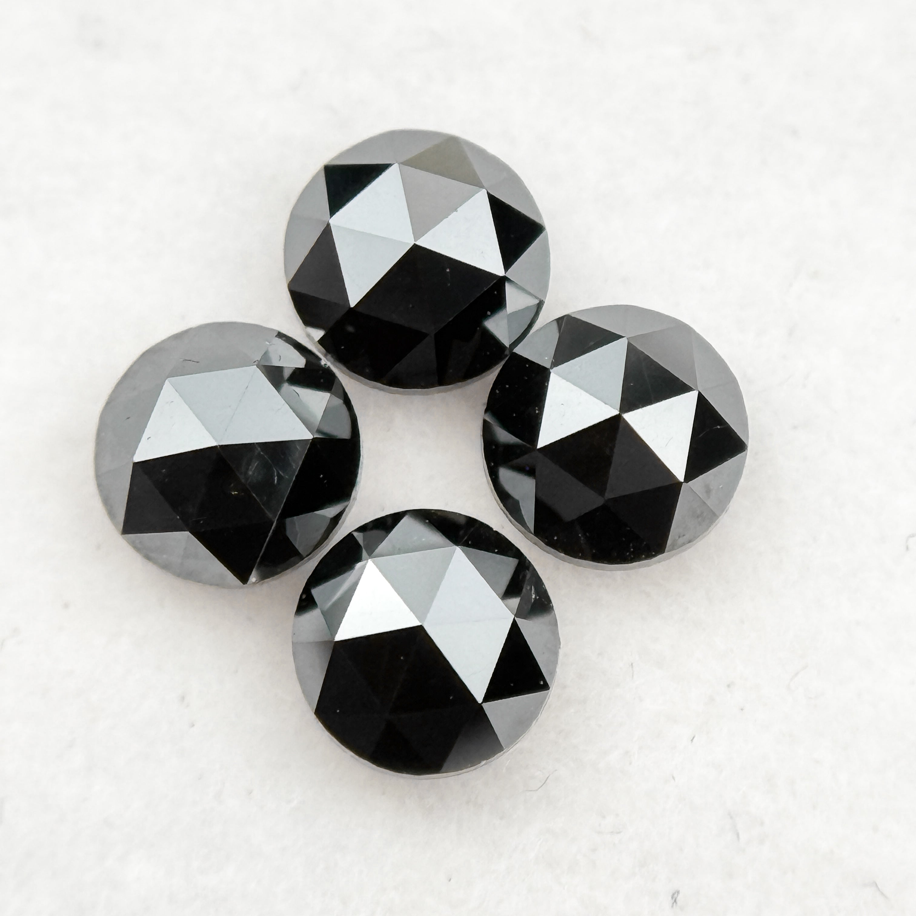 0.35 Ct Round Rose Cut Black Natural Minimal Diamond