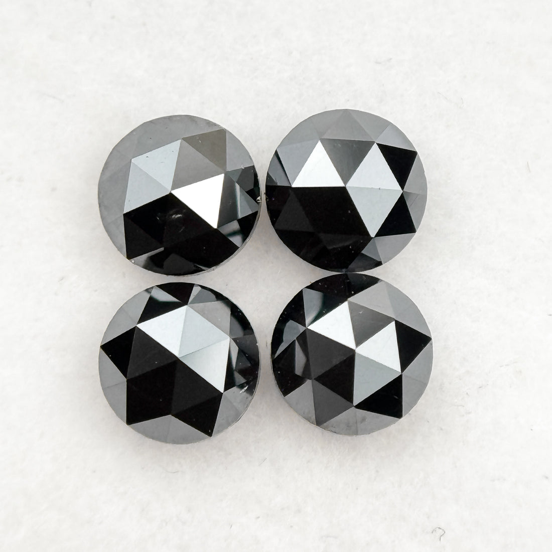 0.35 Ct Round Rose Cut Black Natural Minimal Diamond
