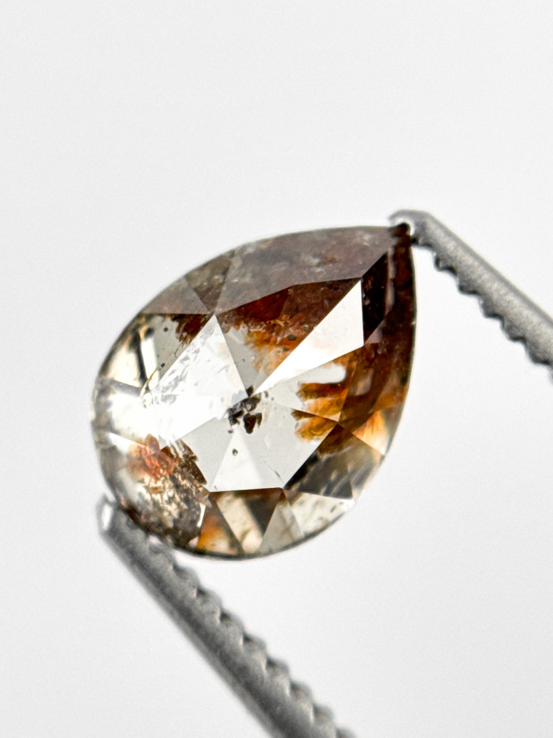 1.22 Ct Pear Rose Cut Grey Natural Fancy Diamond