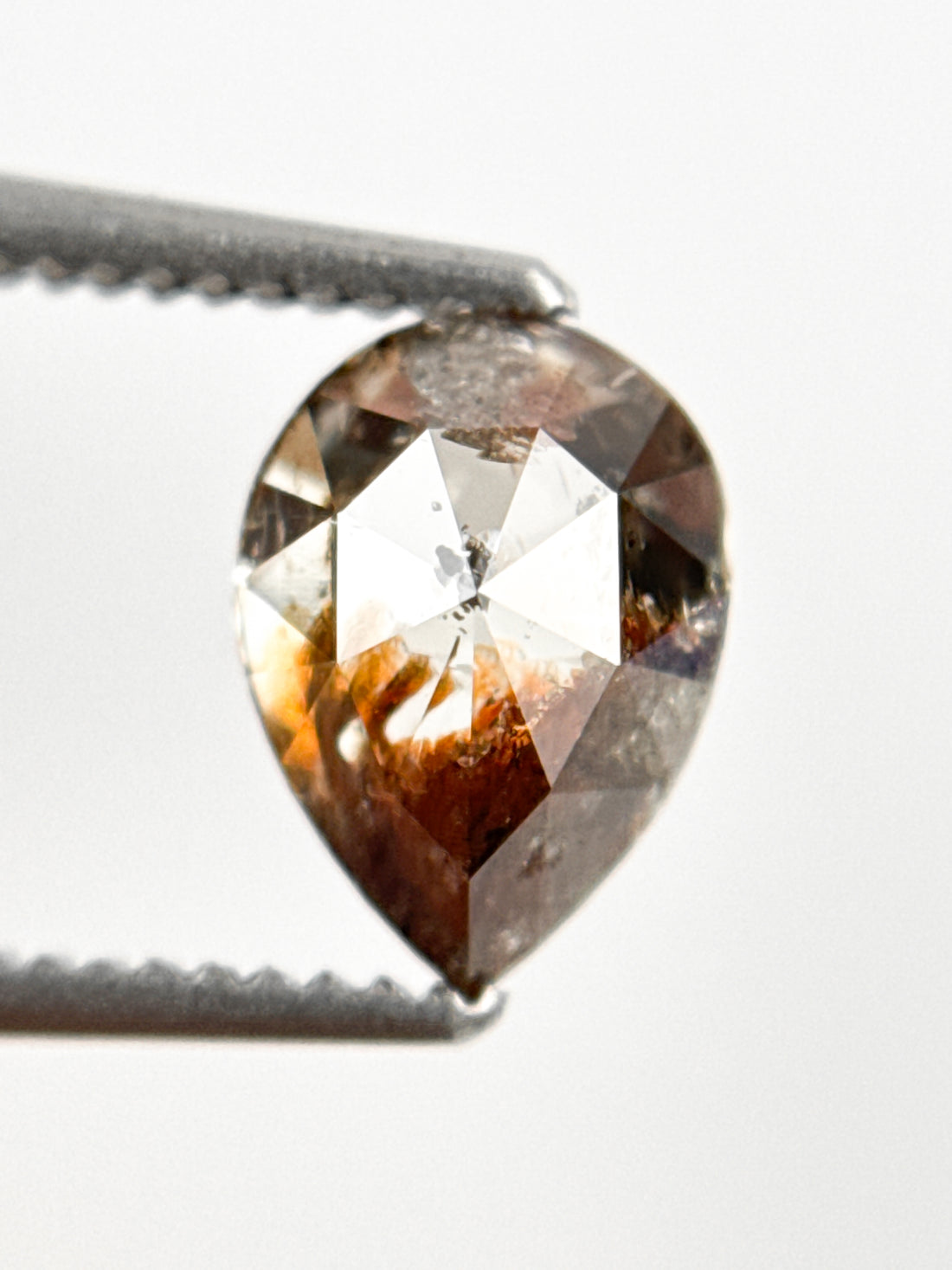 1.22 Ct Pear Rose Cut Grey Natural Fancy Diamond