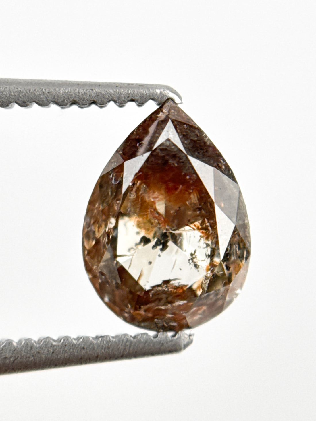 1.22 Ct Pear Rose Cut Grey Natural Fancy Diamond