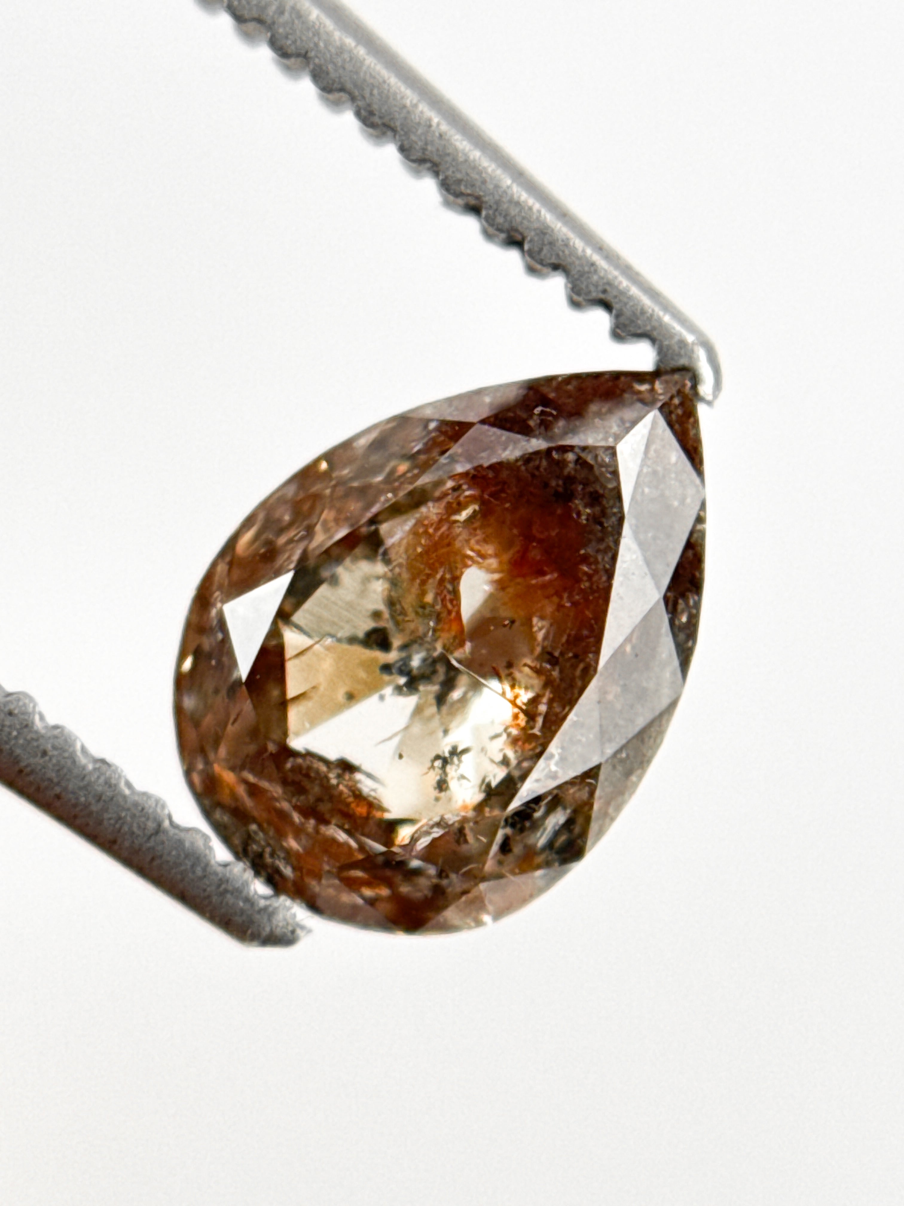 1.22 Ct Pear Rose Cut Grey Natural Fancy Diamond