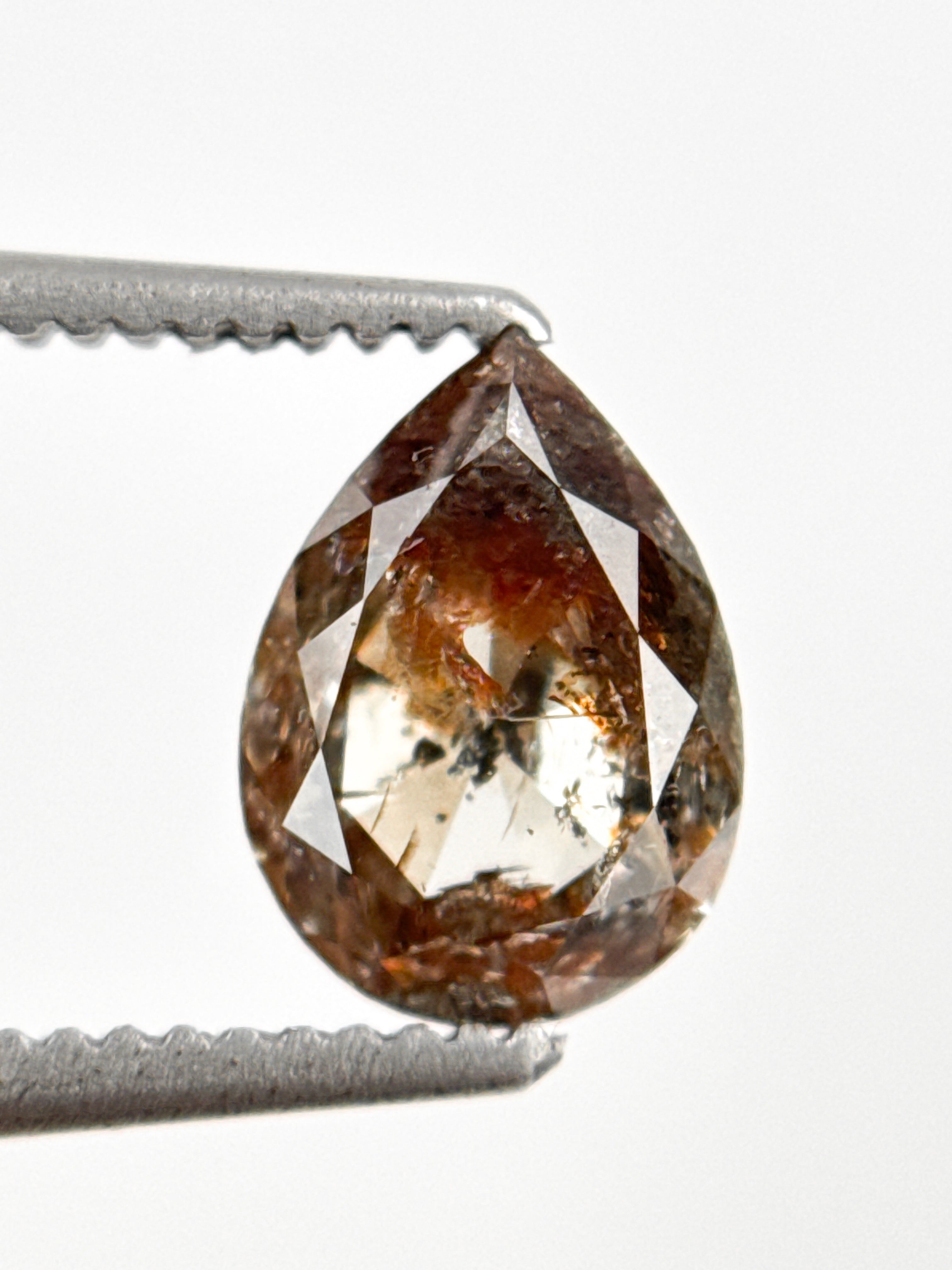 1.22 Ct Pear Rose Cut Grey Natural Fancy Diamond