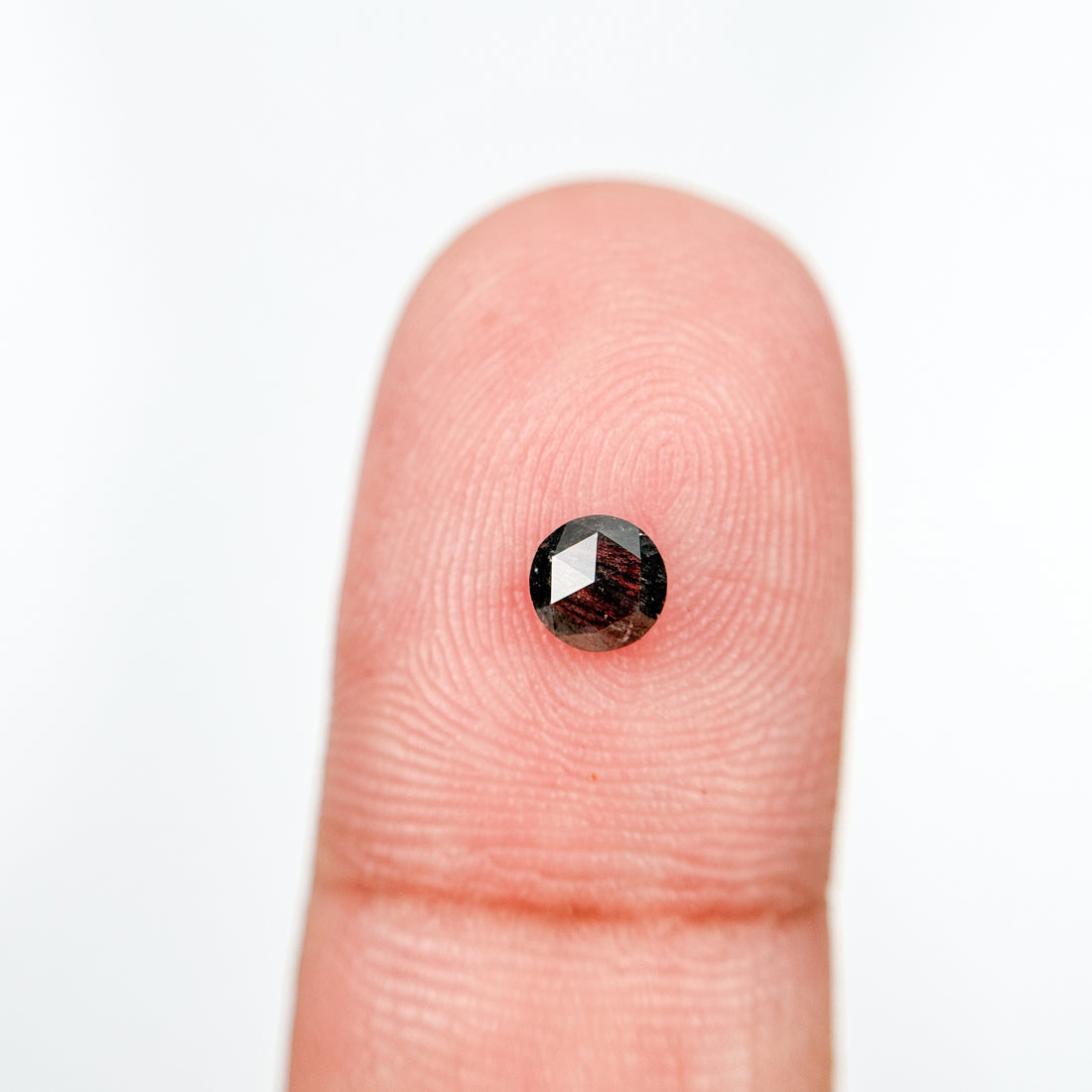 0.35 Ct Round Rose Cut Grey Natural Salt and Pepper Diamond