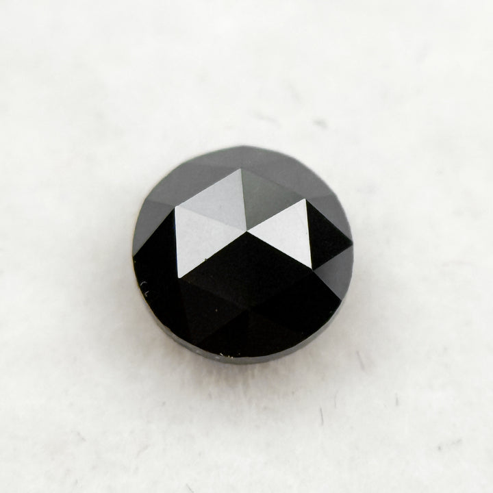 1.0 Ct Round Rose Cut Black Natural Minimalist Salt and Pepper Diamond