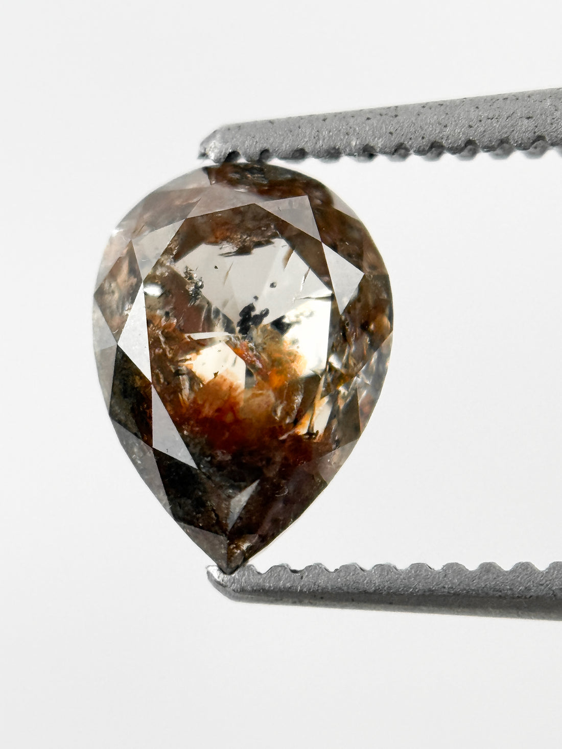 1.22 Ct Pear Rose Cut Grey Natural Fancy Diamond